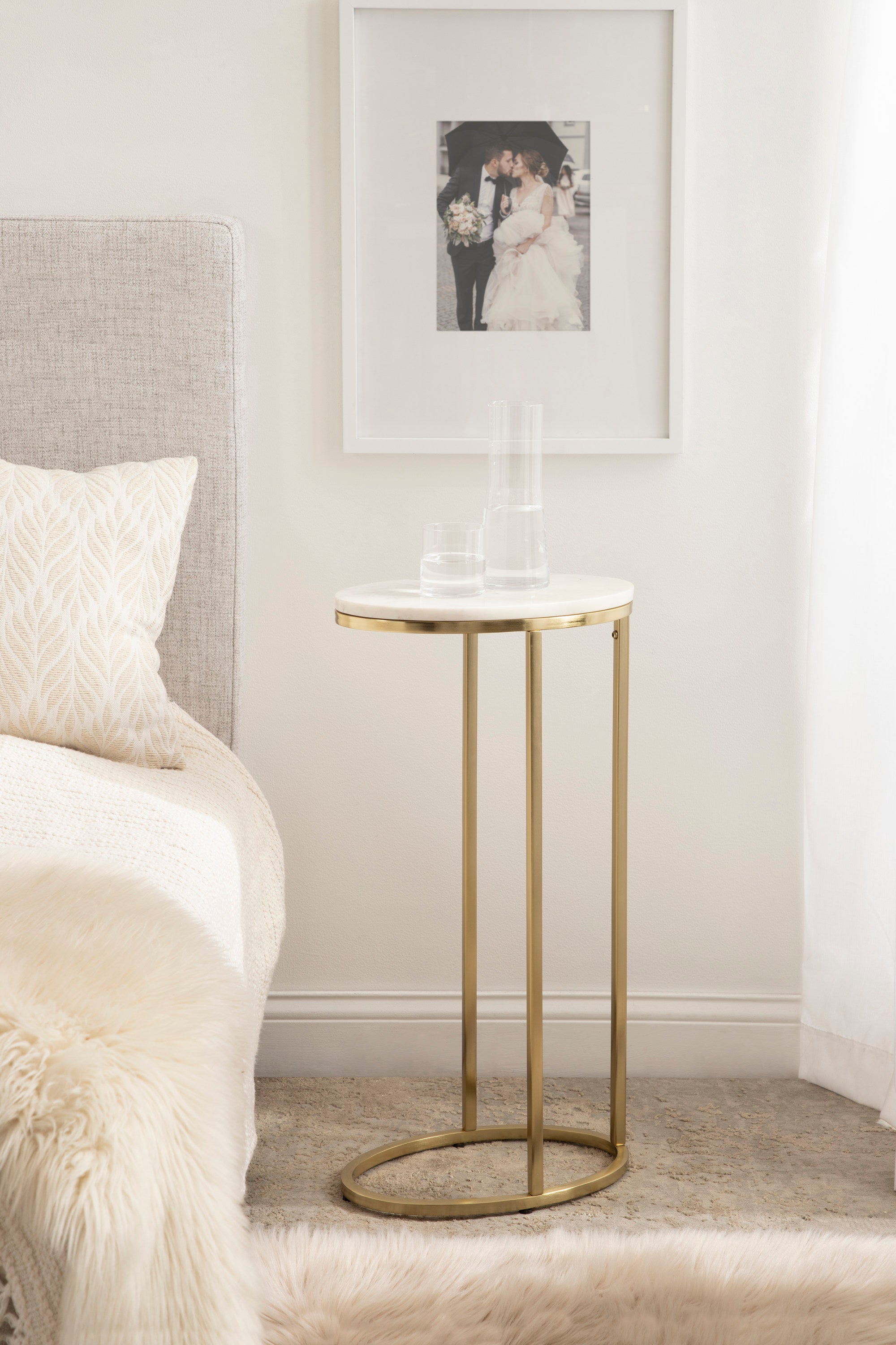 C Table White Gold 14x9x28 7