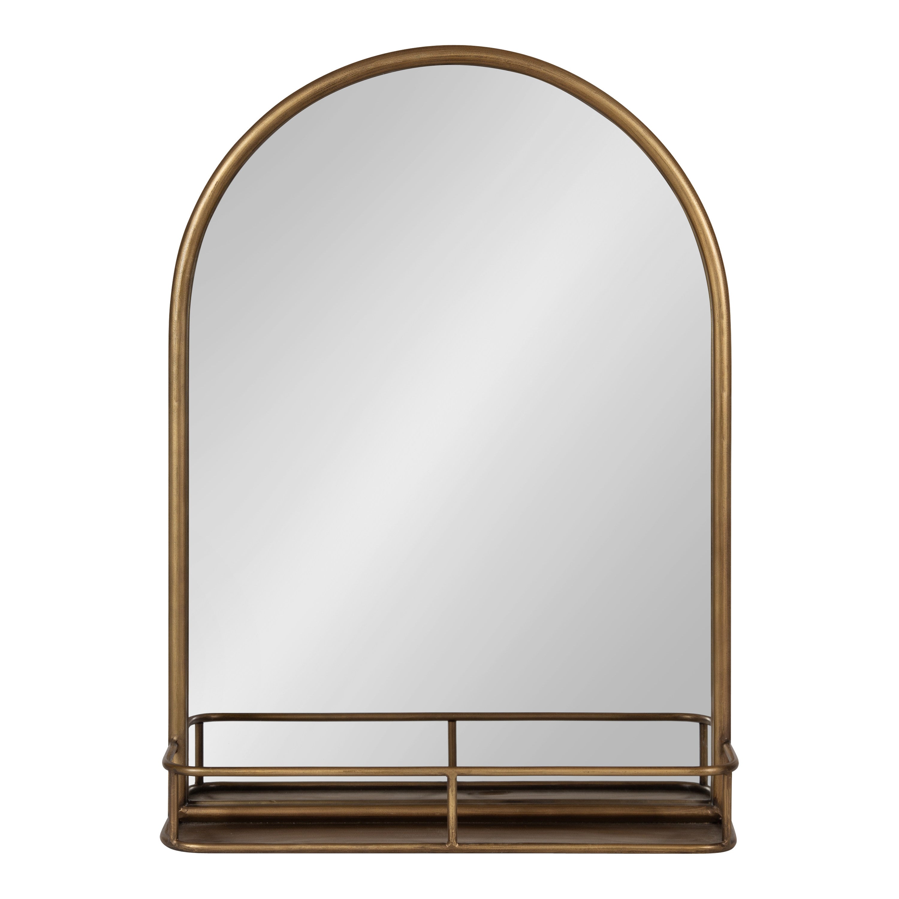 Estero Metal Framed Arch Wall Mirror with Shelf