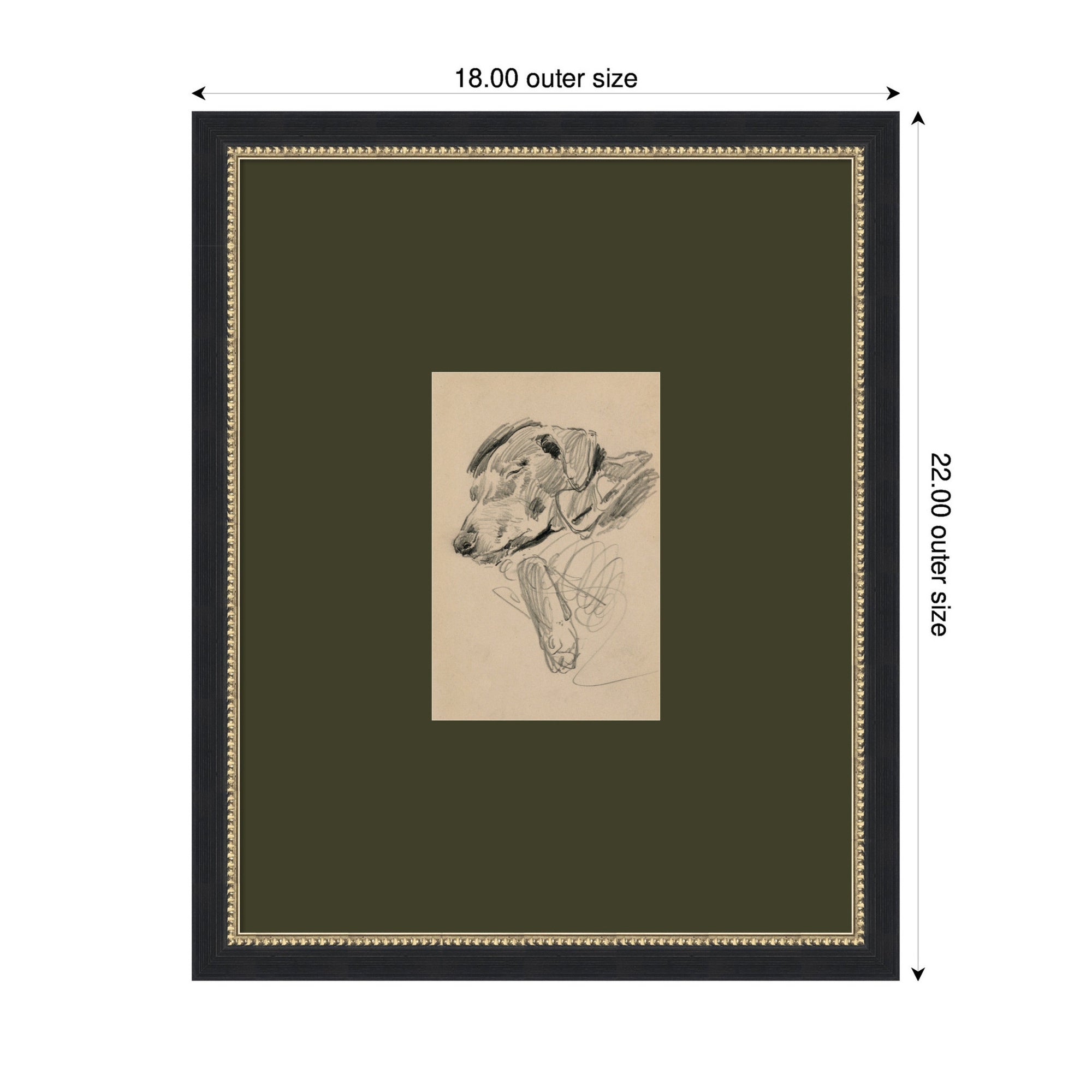 Framed Art 18x22 Green Matted to 9x6 Belmont Black 2
