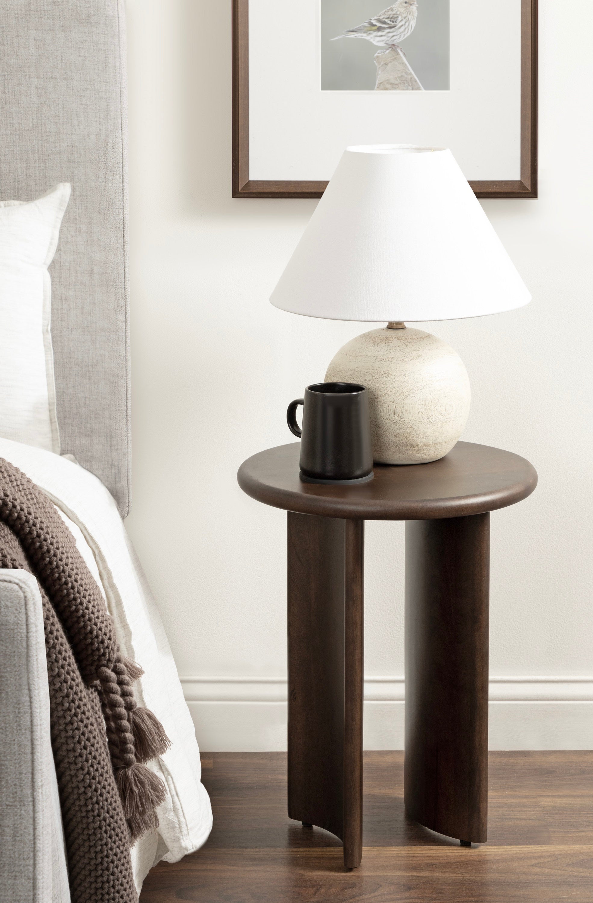 Side Table Dark Brown 16x16x20 8