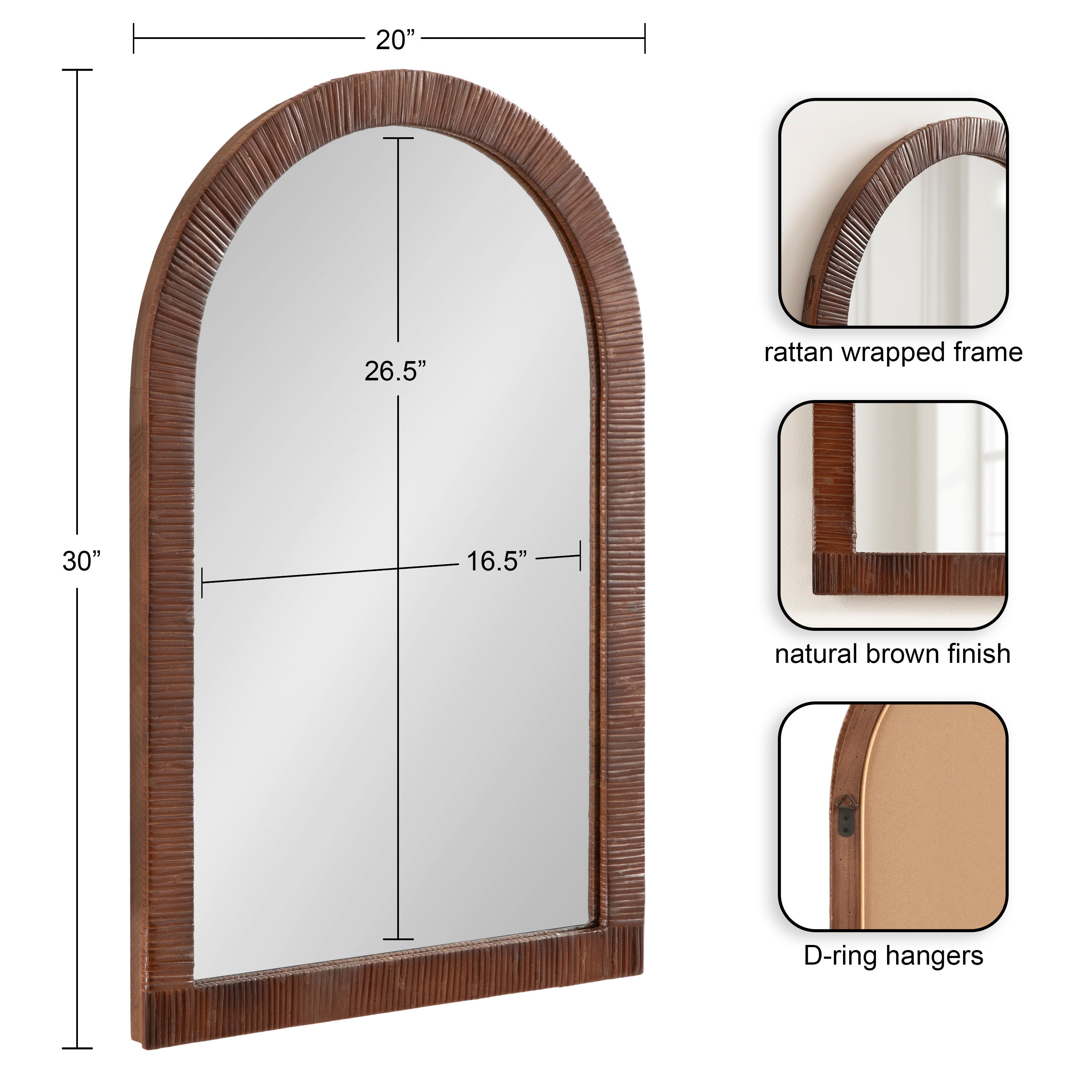 Arch Mirror 20x30 Brown 2
