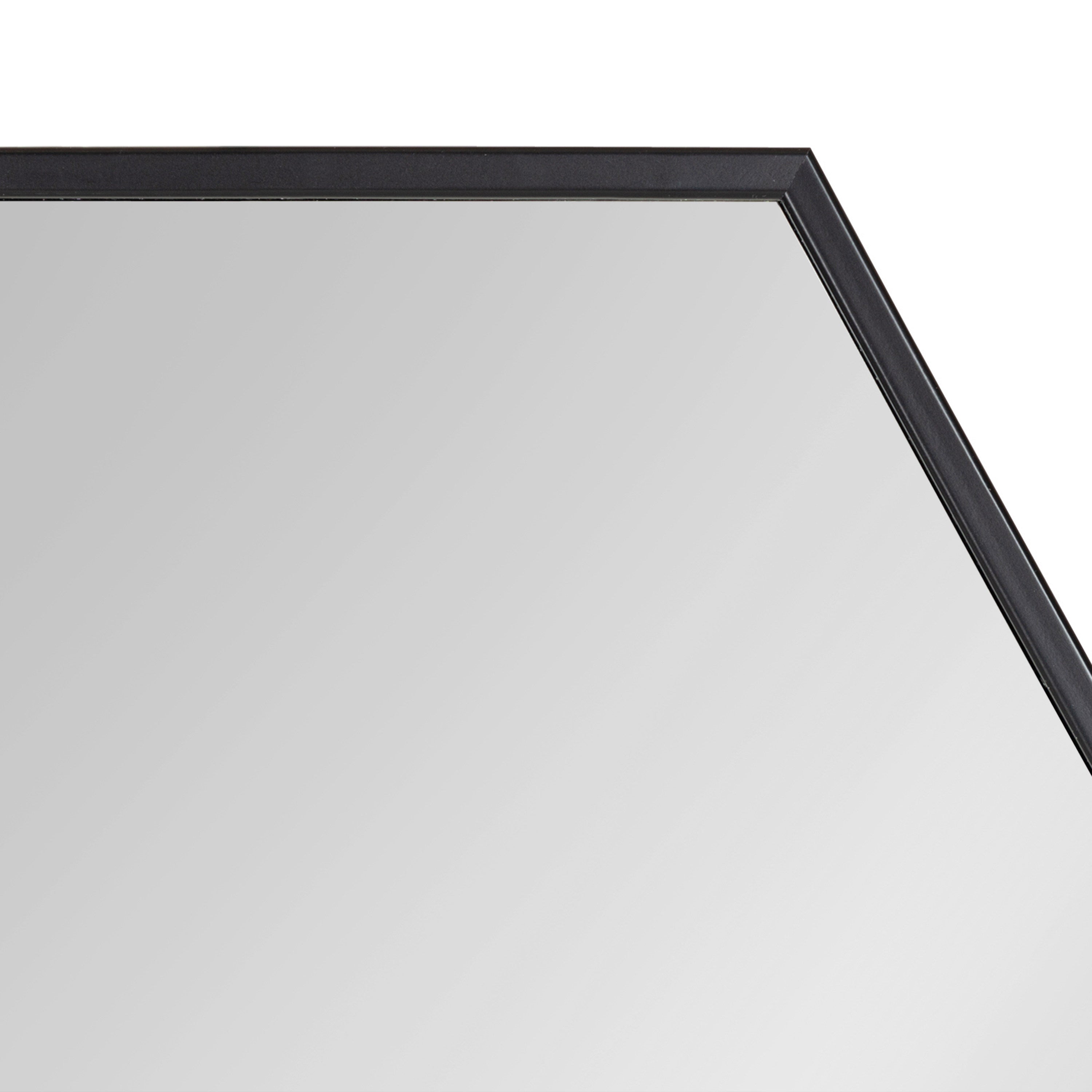 Hexagon Mirror Black 22x31 3
