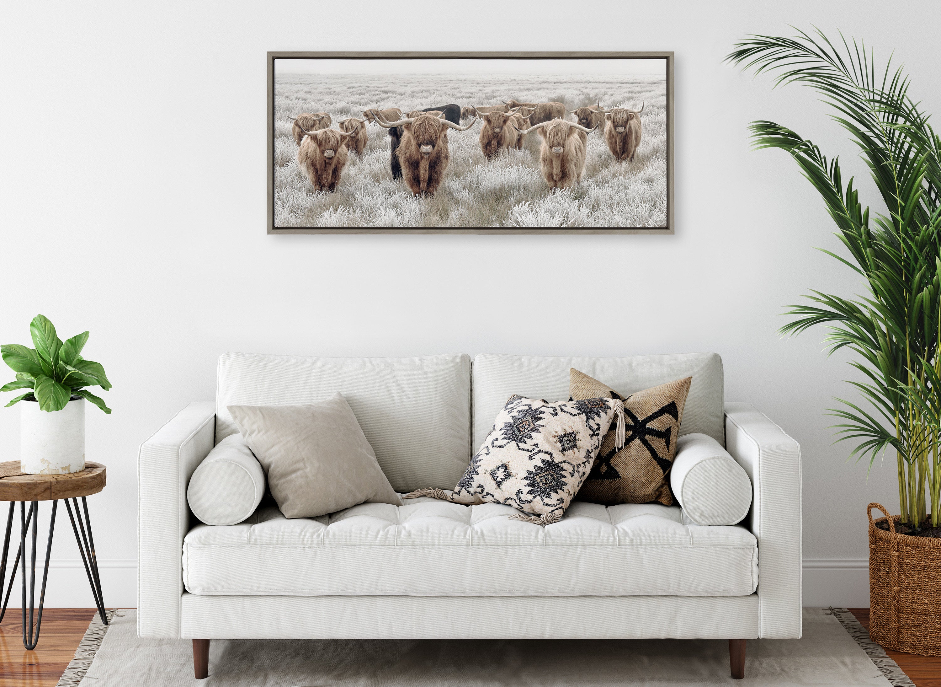 Framed Canvas Sylvie Graywash 18x40 6