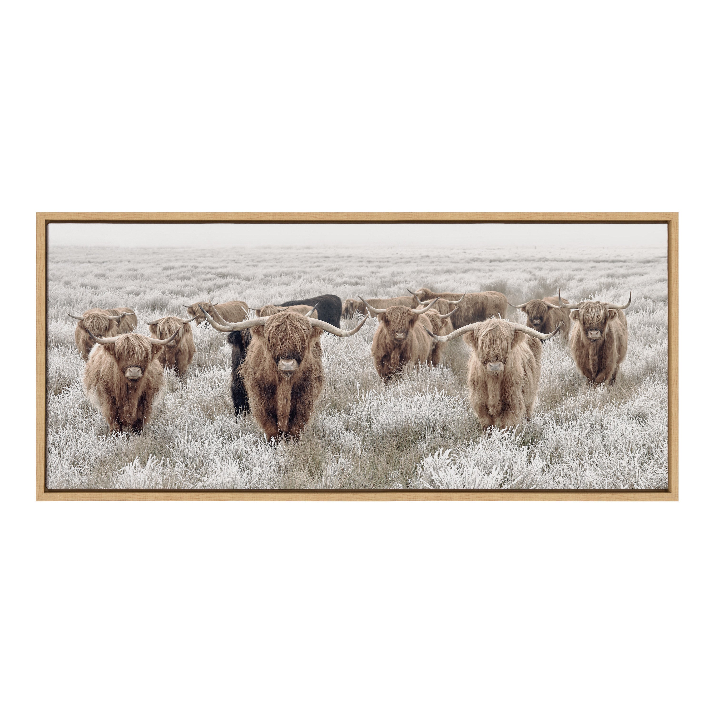 Framed Canvas Sylvie Natural 18x40 2