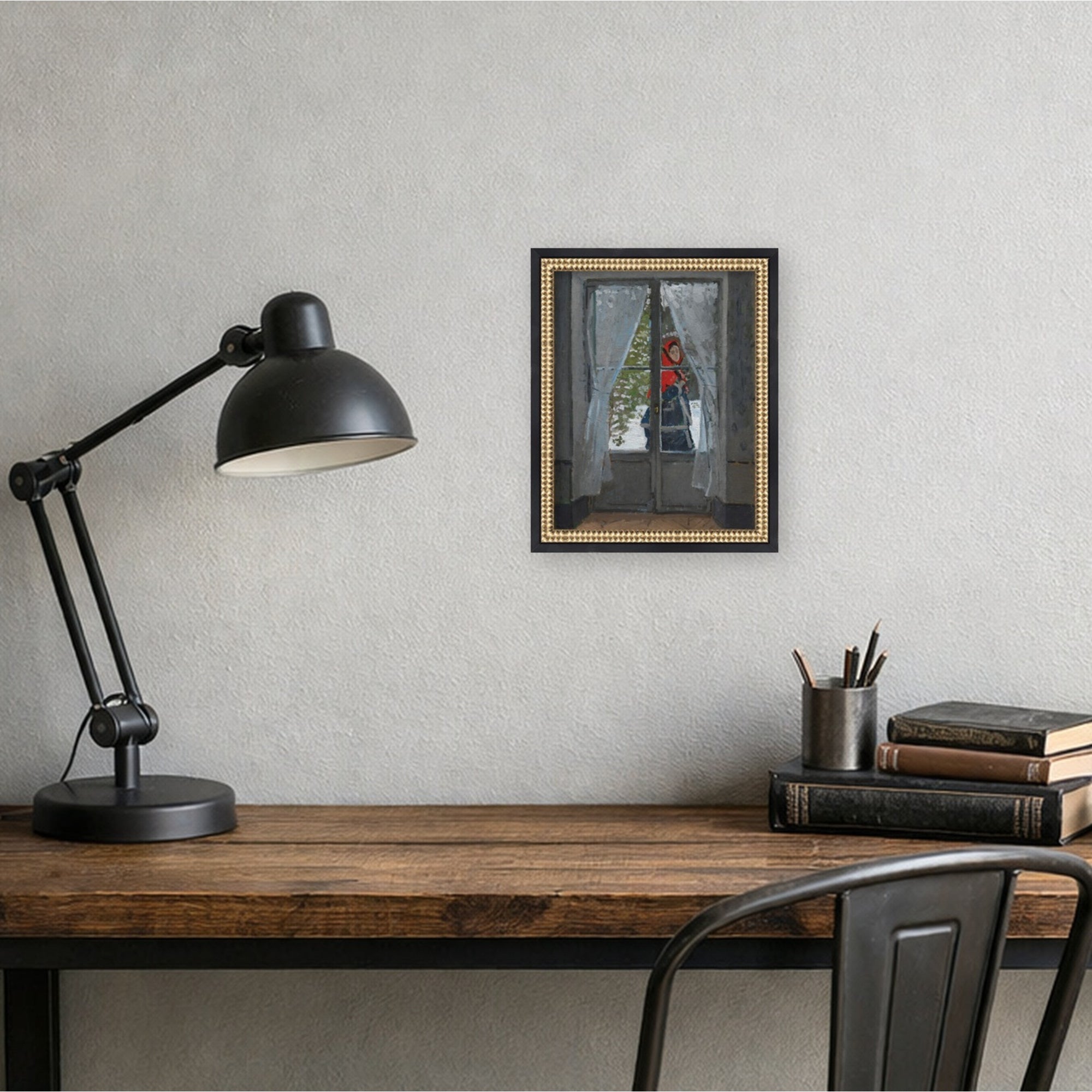 Mounted Canvas Castellan Black 13x16 5