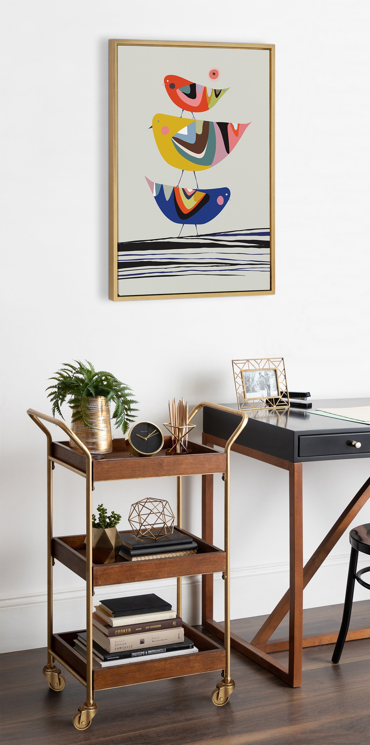 Framed Canvas Sylvie Bright Gold 23x33 5