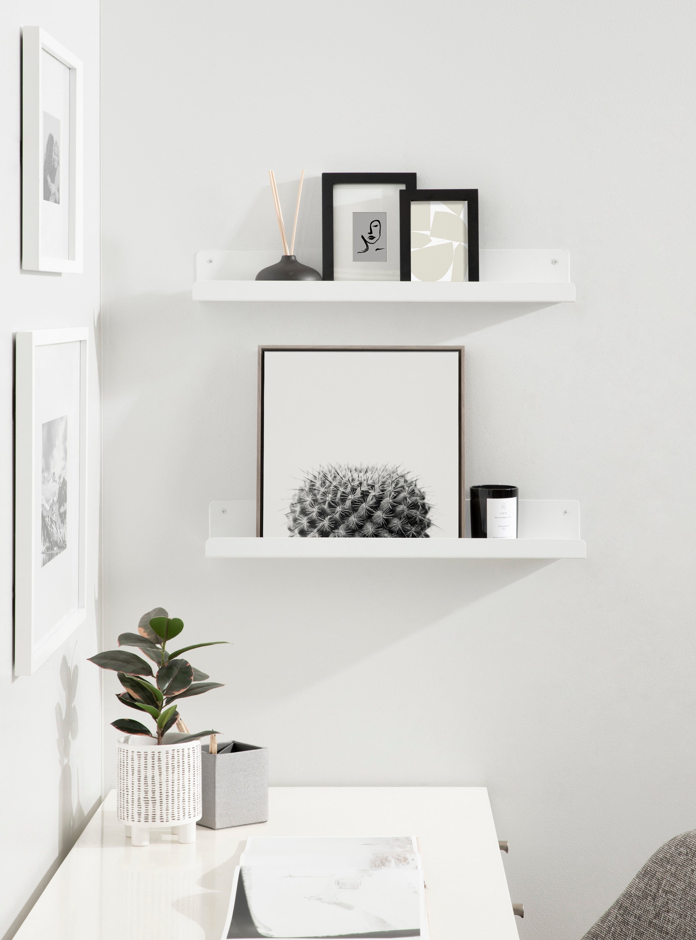 Floating Shelf 2 Piece - 24" White 6