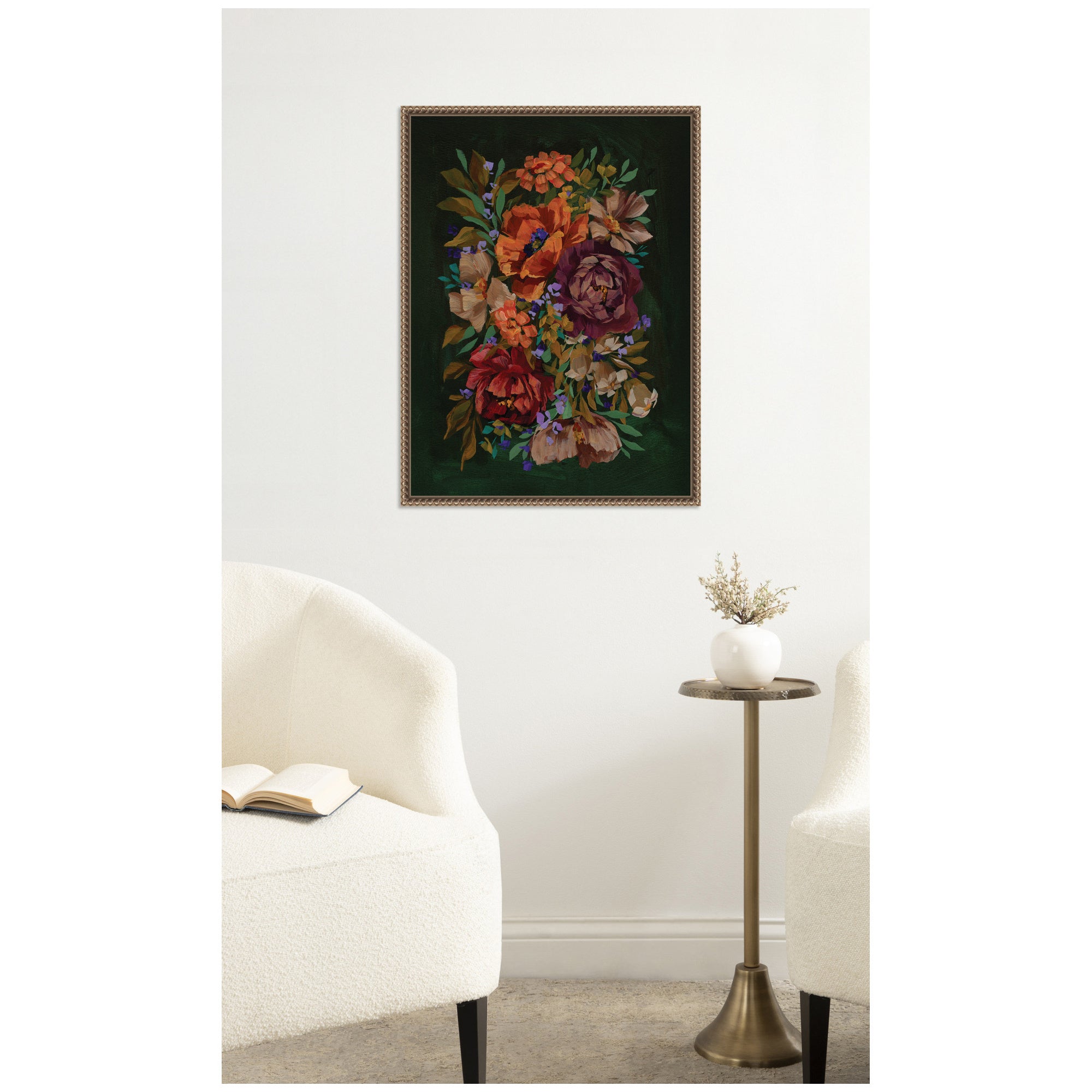 Framed Canvas 18x24 Sylvie Beaded Dark Gold 7