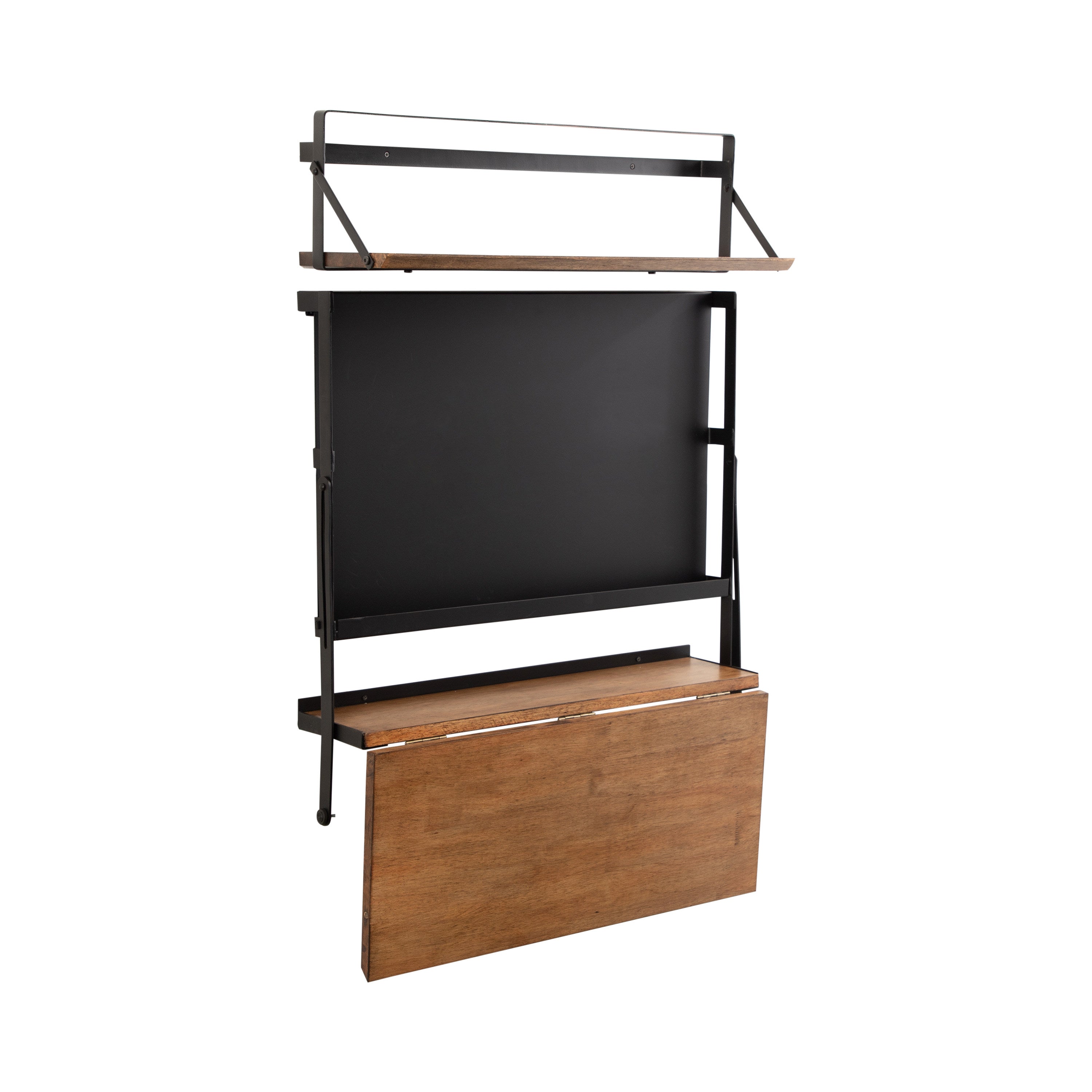 Wall Mounted Desk Rustic Brown Black 27x18x30 4
