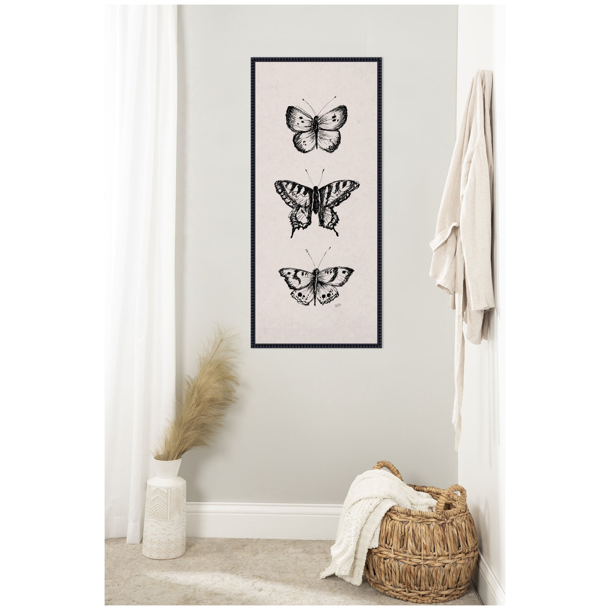 Framed Canvas 18x40 Sylvie Beaded Black 7