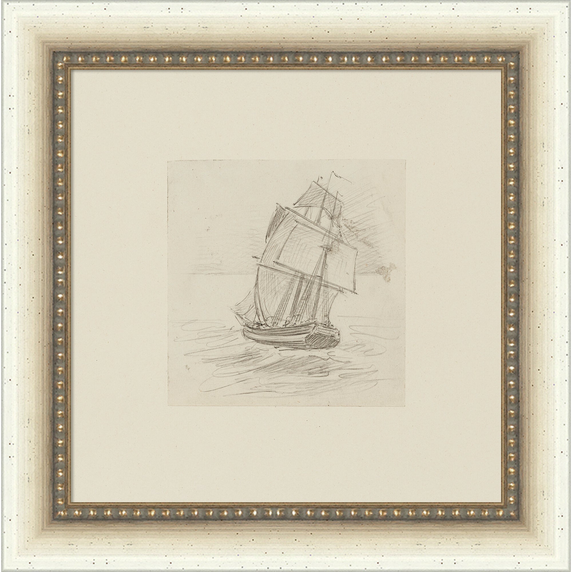 Mounted Canvas 10x10 Belmont Distress White 1