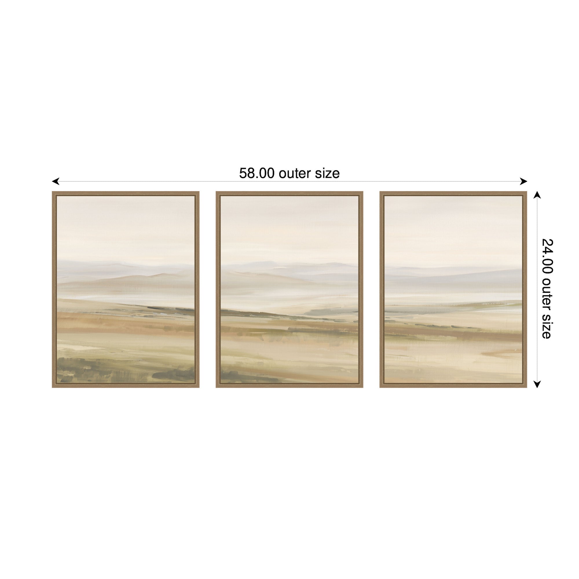 Art Set Sylvie Dark Gold 3 Piece Set 18x24 2