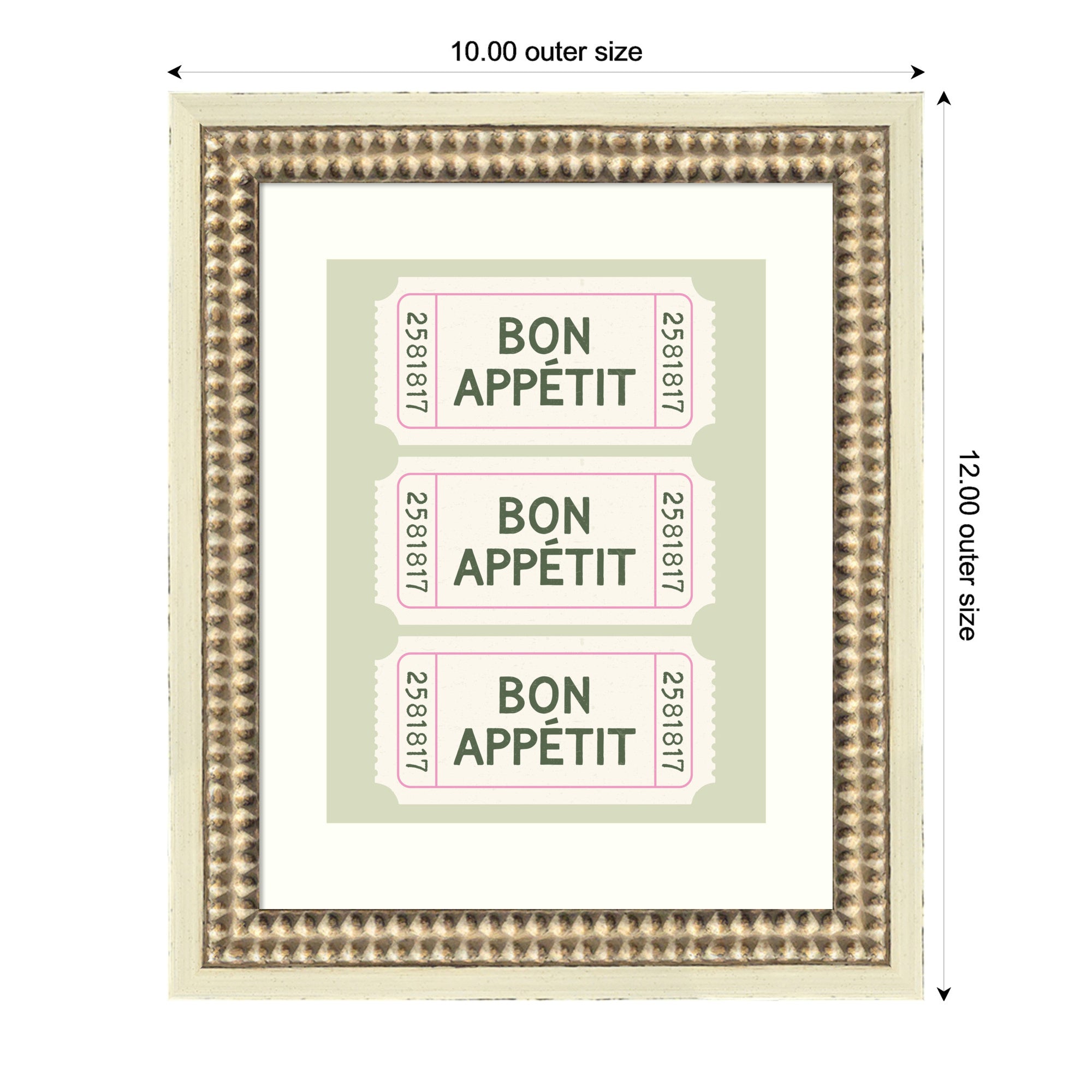 Framed Art 10x12 Castellan Distressed White 6