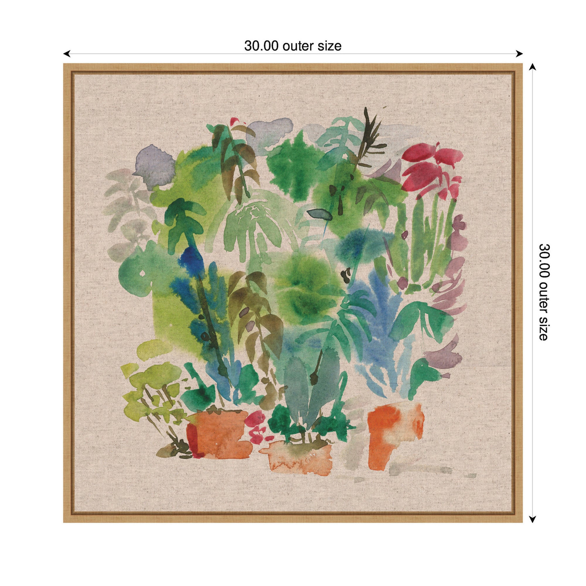 Framed Canvas 30x30 Sylvie Natural 2