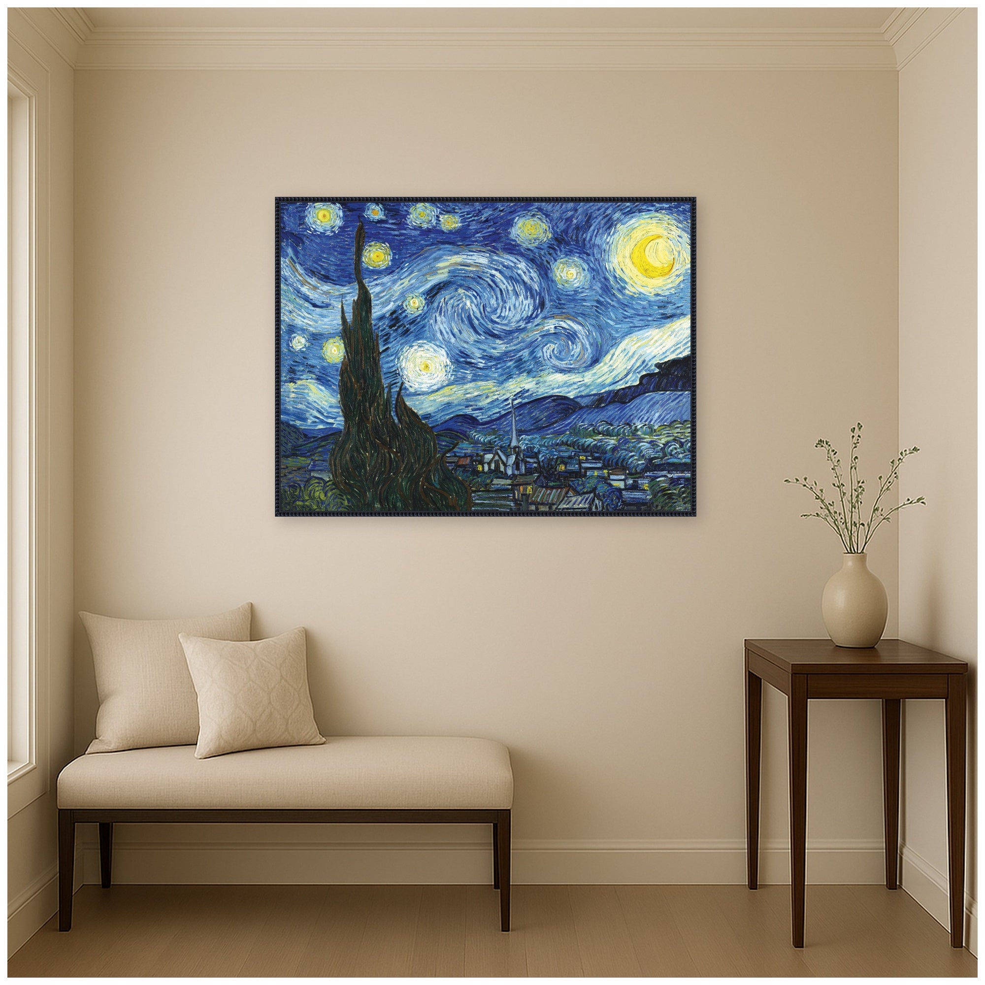 Framed Canvas 42x32 Sylvie Beaded Black 5