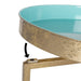 Tea Table Gold Light Teal 14x14x26 5