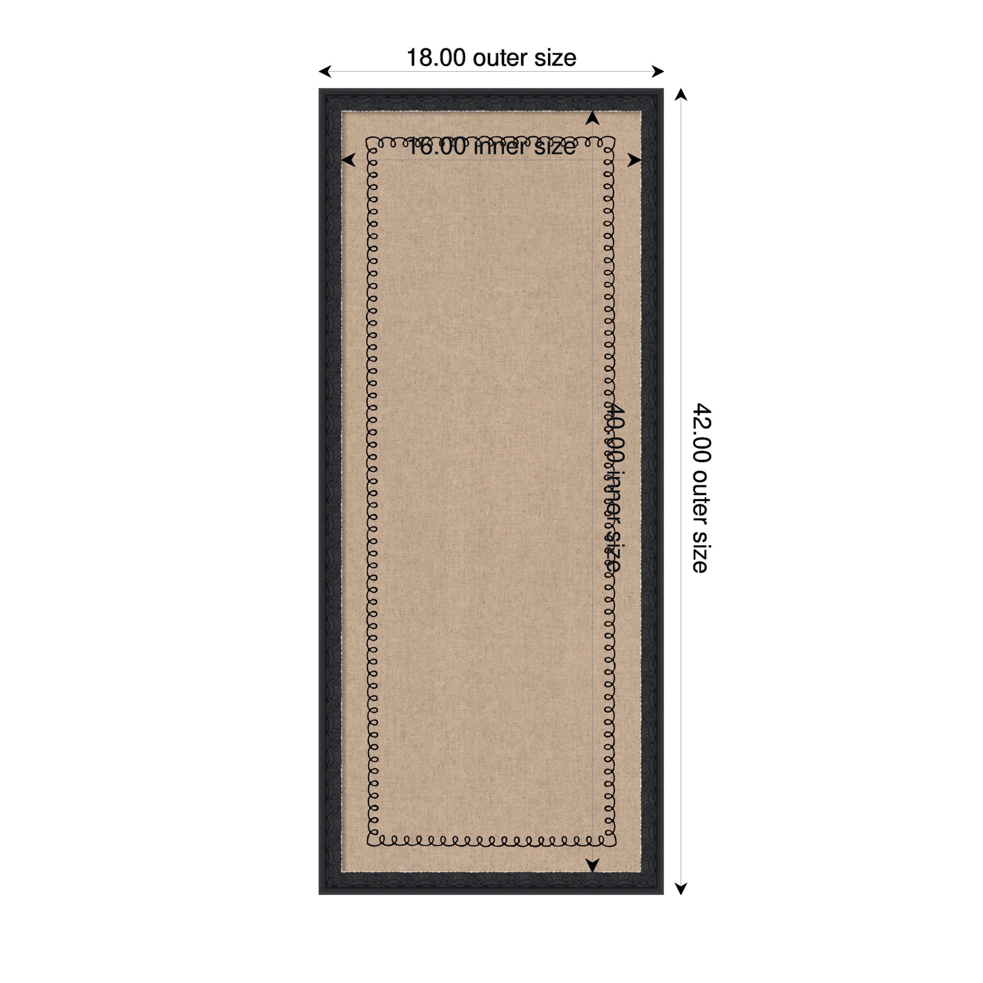 Pinboard Bethany Black 18x42 2