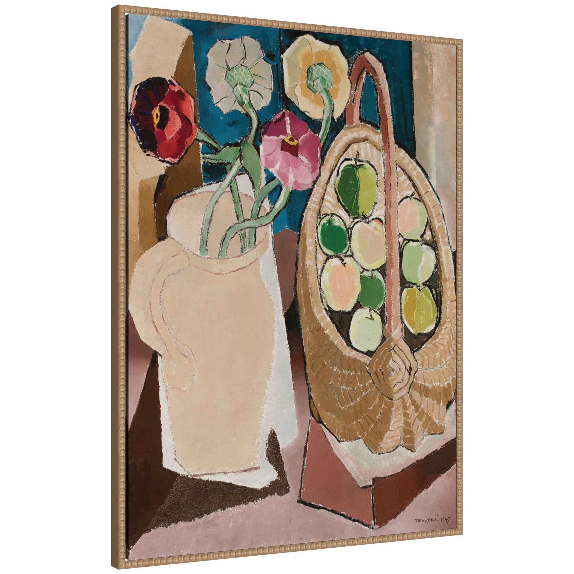Framed Canvas 28x38 Sylvie Beaded Rustic Natural 1