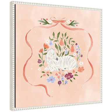 Framed Canvas Sylvie Beaded White 22x22 1