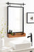Functional Mirror Black Rustic Brown 24x39 7
