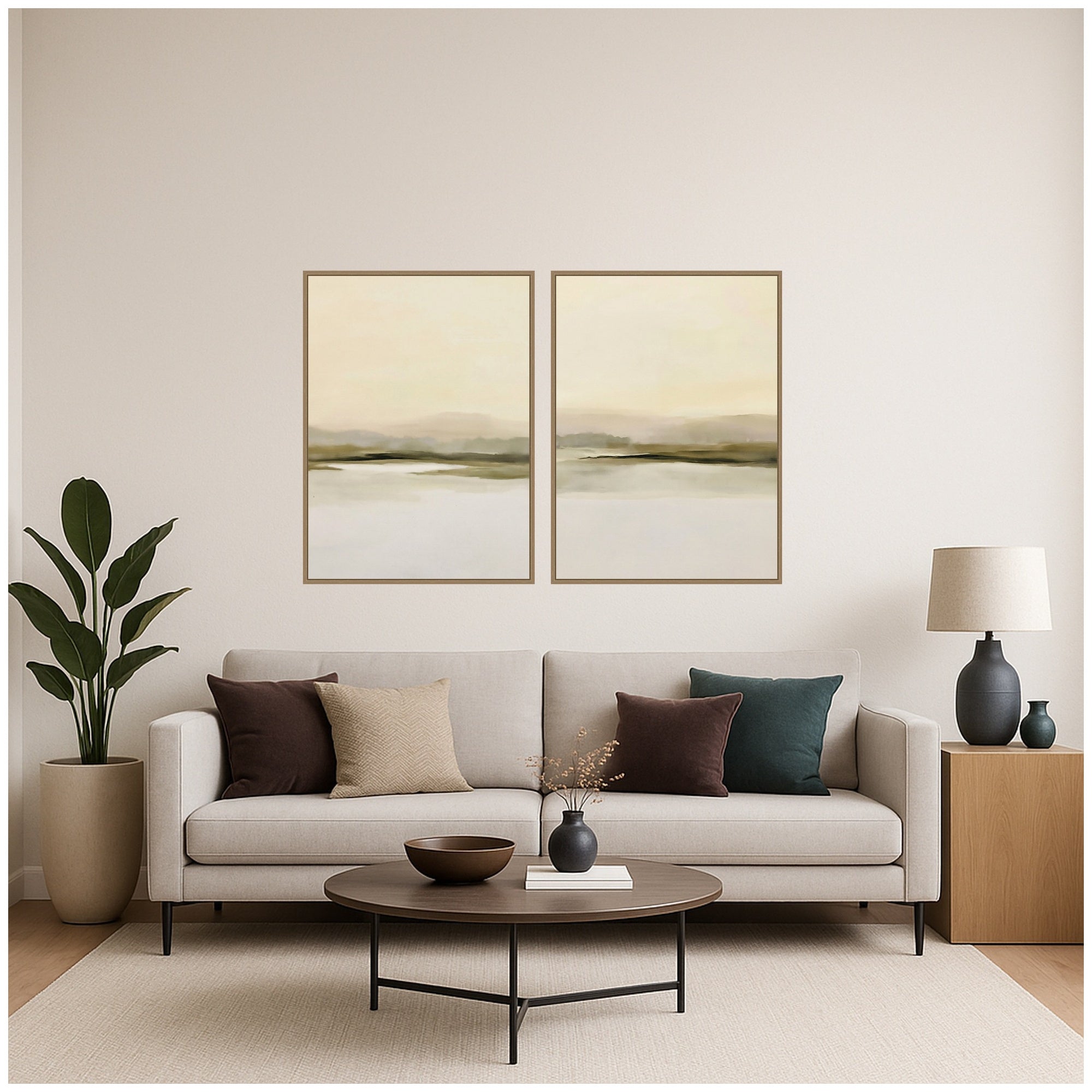 Framed Canvas Sylvie Dark Gold 2 Piece Set 28x38 5