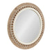 Round Mirror Rustic Brown White 28" Diameter 1