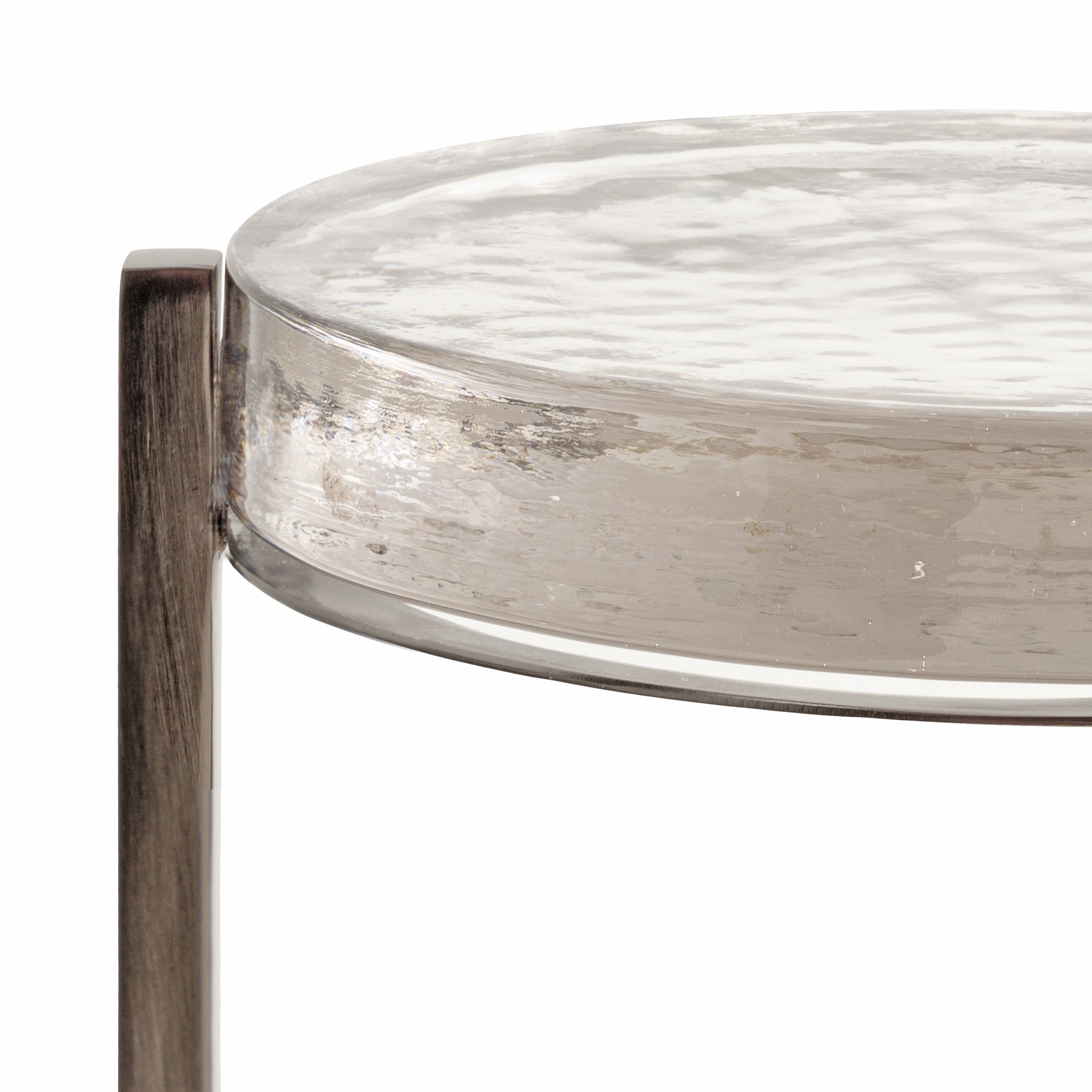 Drink Table Clear Pewter 9x9x23 3