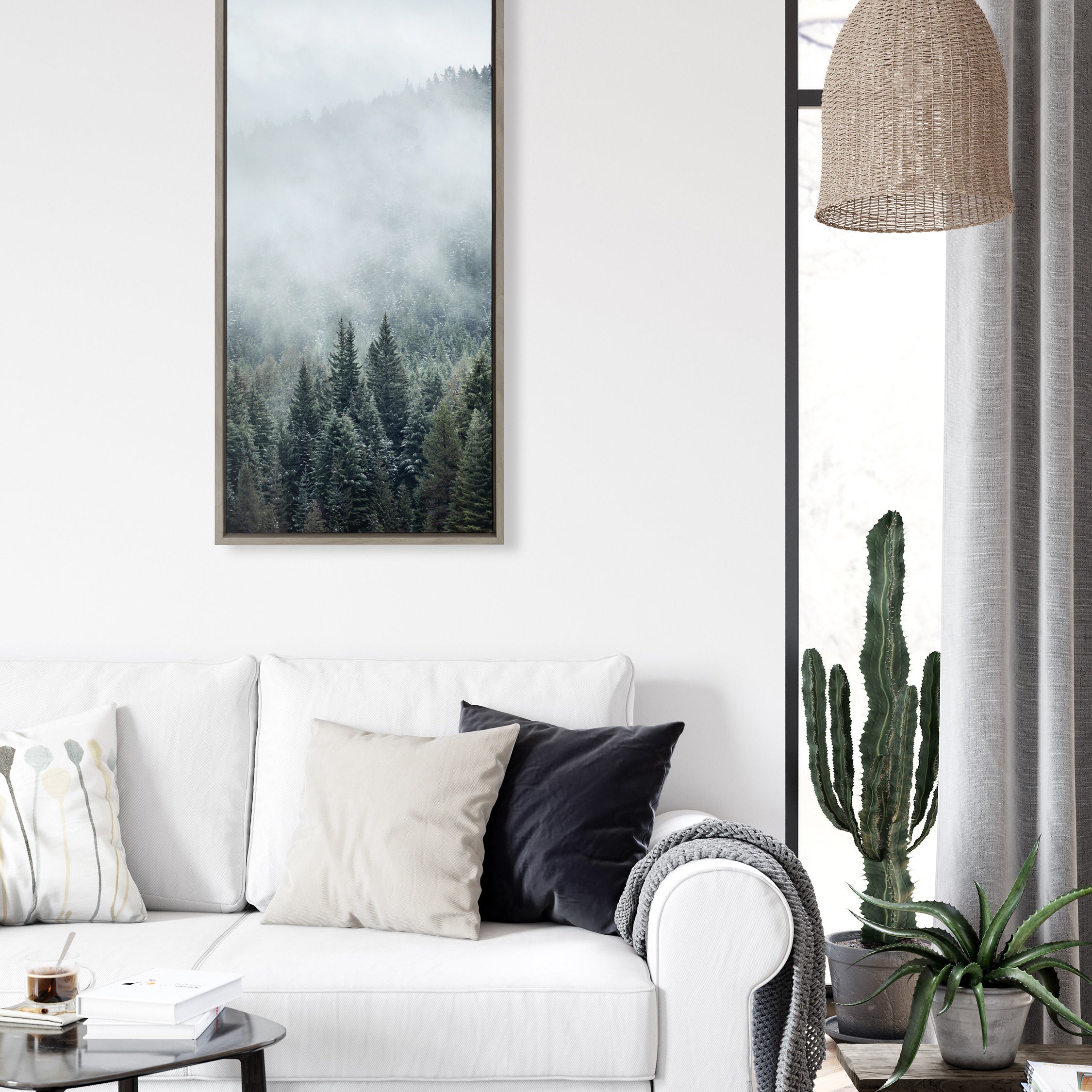 Framed Canvas 18x40 Sylvie Graywash 5
