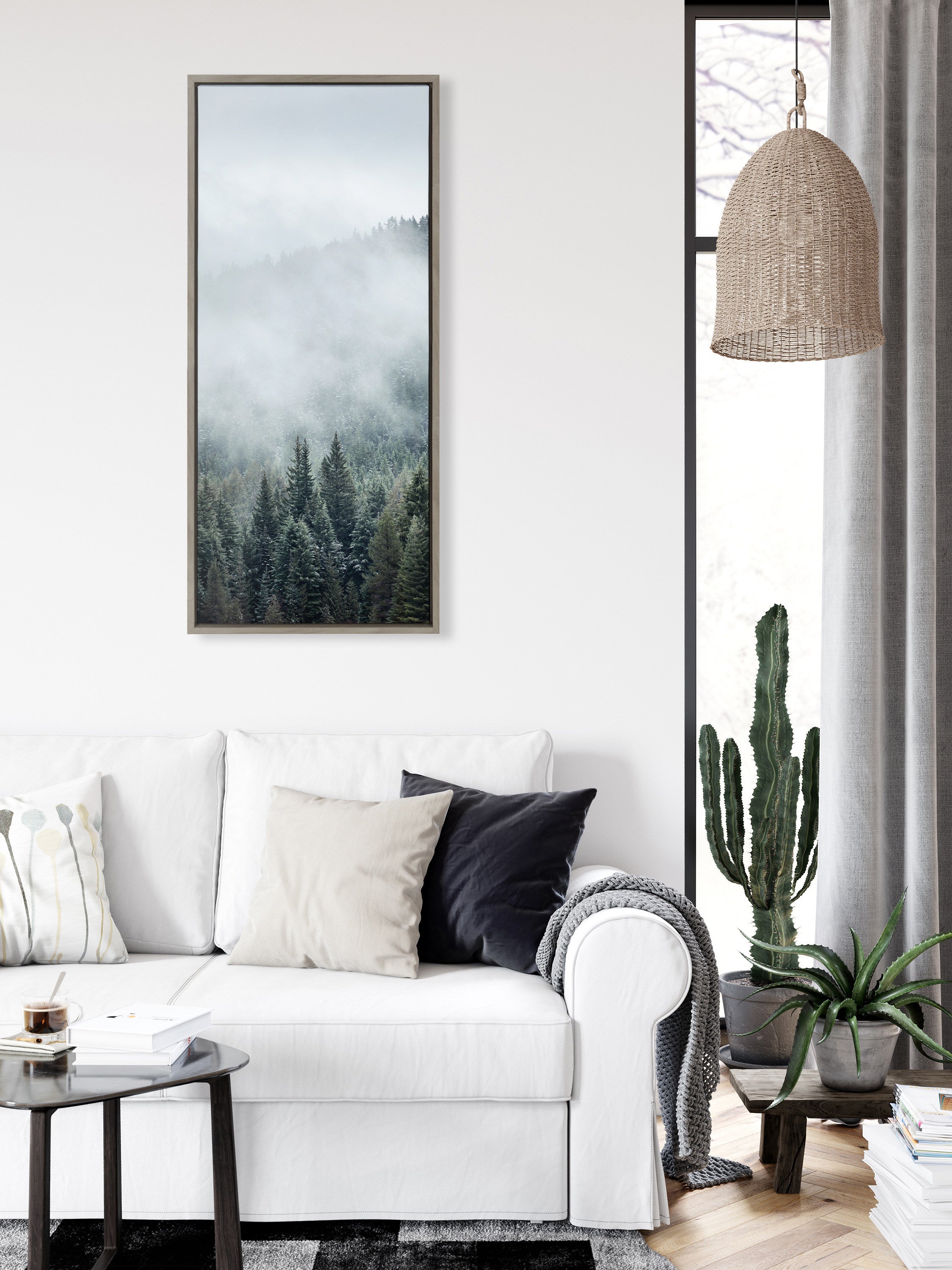 Framed Canvas 18x40 Sylvie Graywash 5