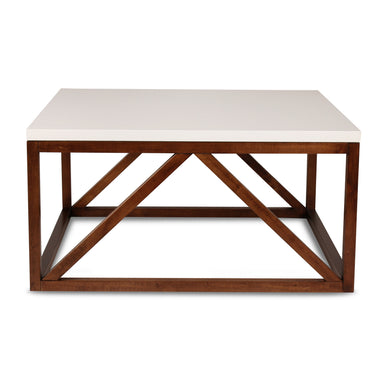 Coffee Table White Walnut Brown 36x36x18 2