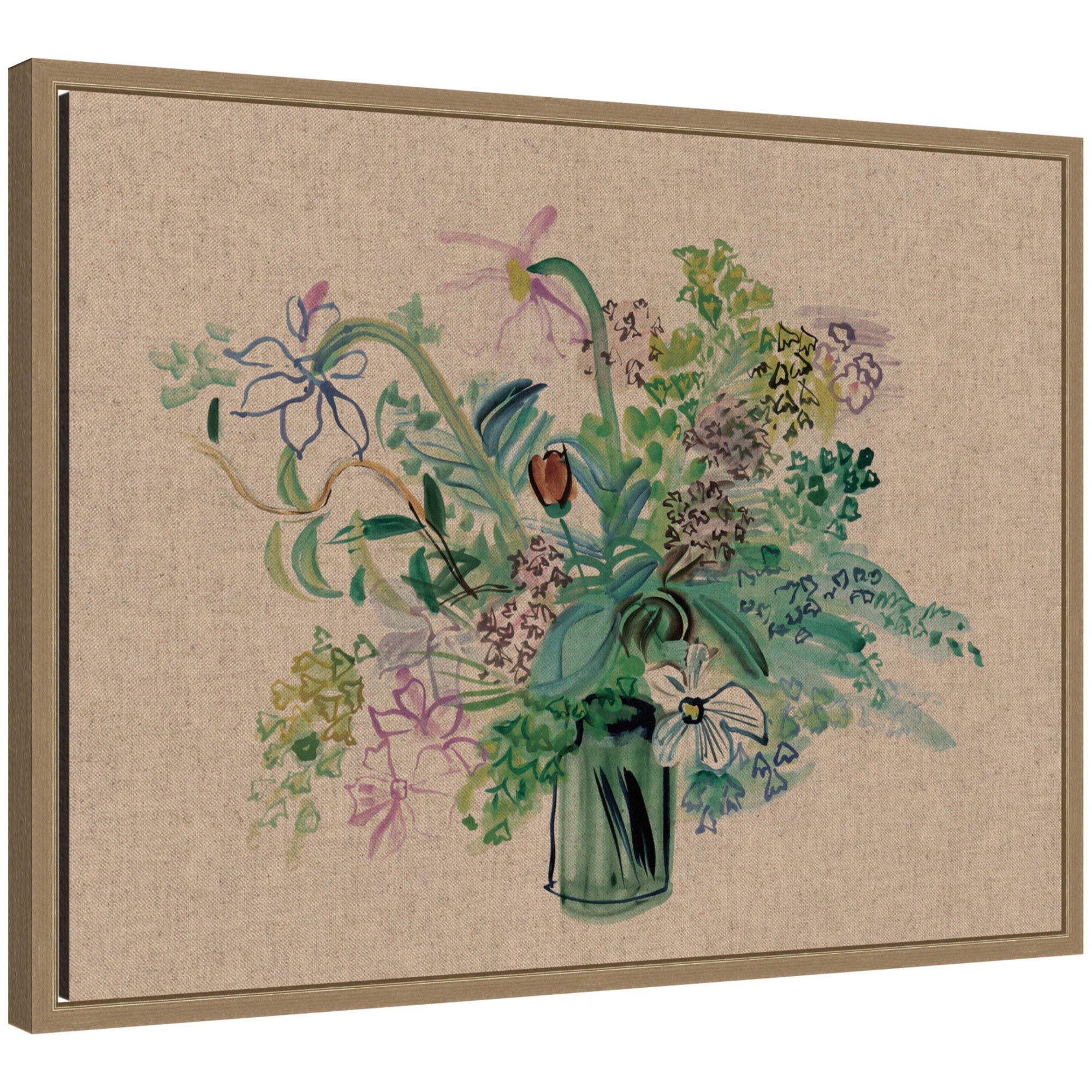 Framed Canvas 24x18 Sylvie Dark Gold 1
