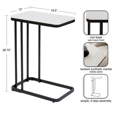 C Table Black White 12x19x27 2