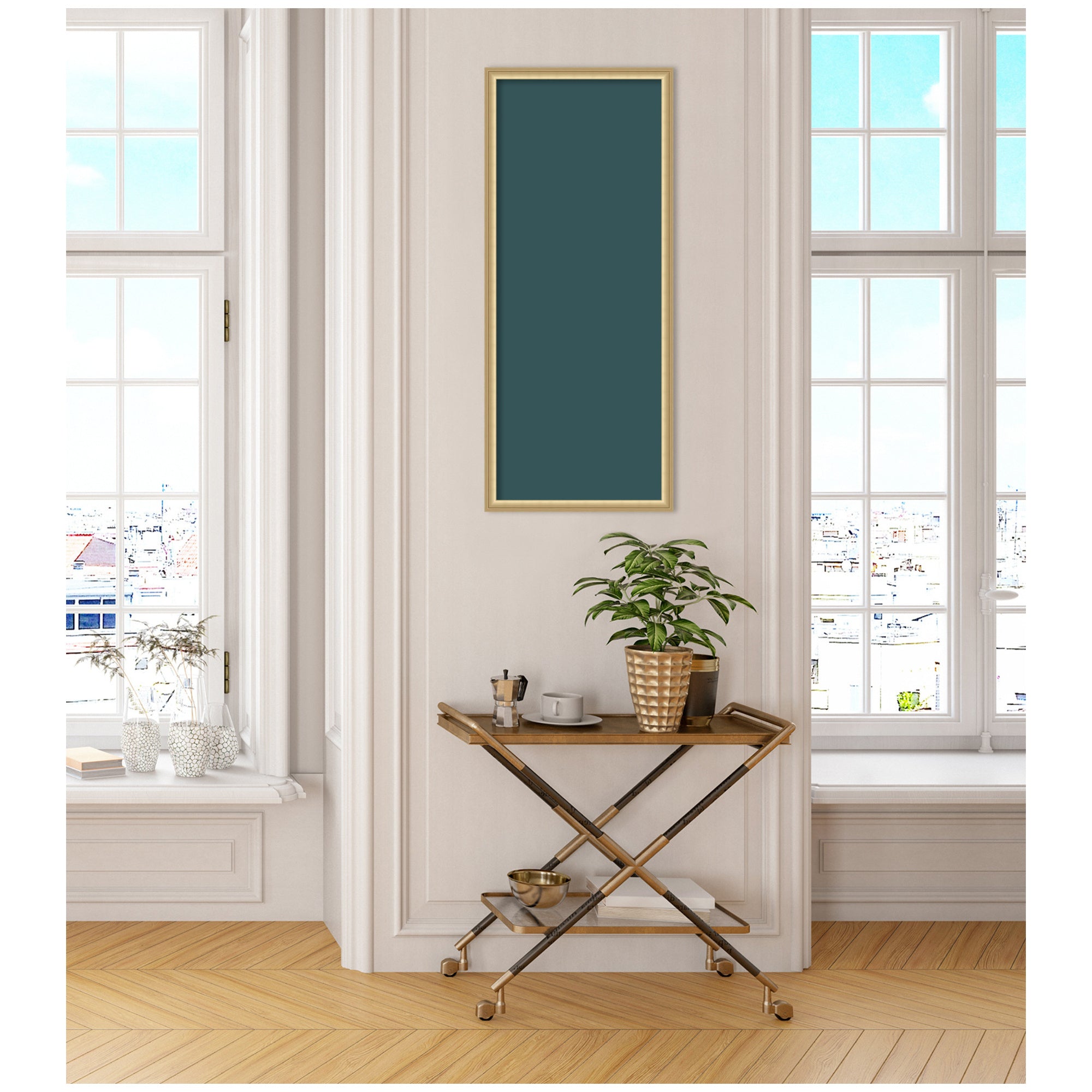 Framed Fabric Pinboard Deep Sea Teal Wall Organization