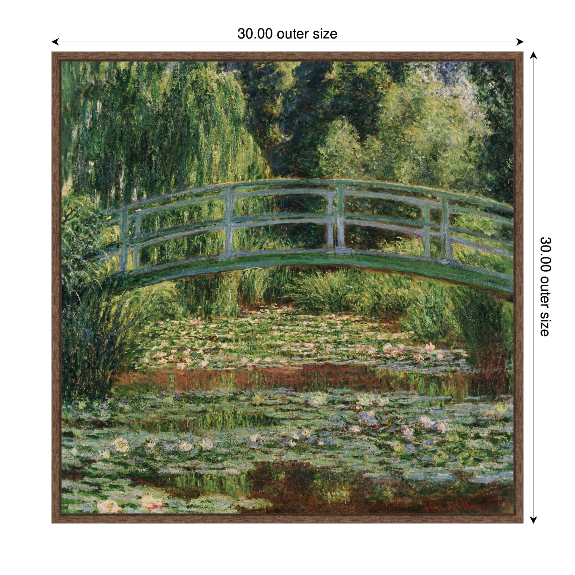 Framed Canvas 30x30 Sylvie Walnut 2