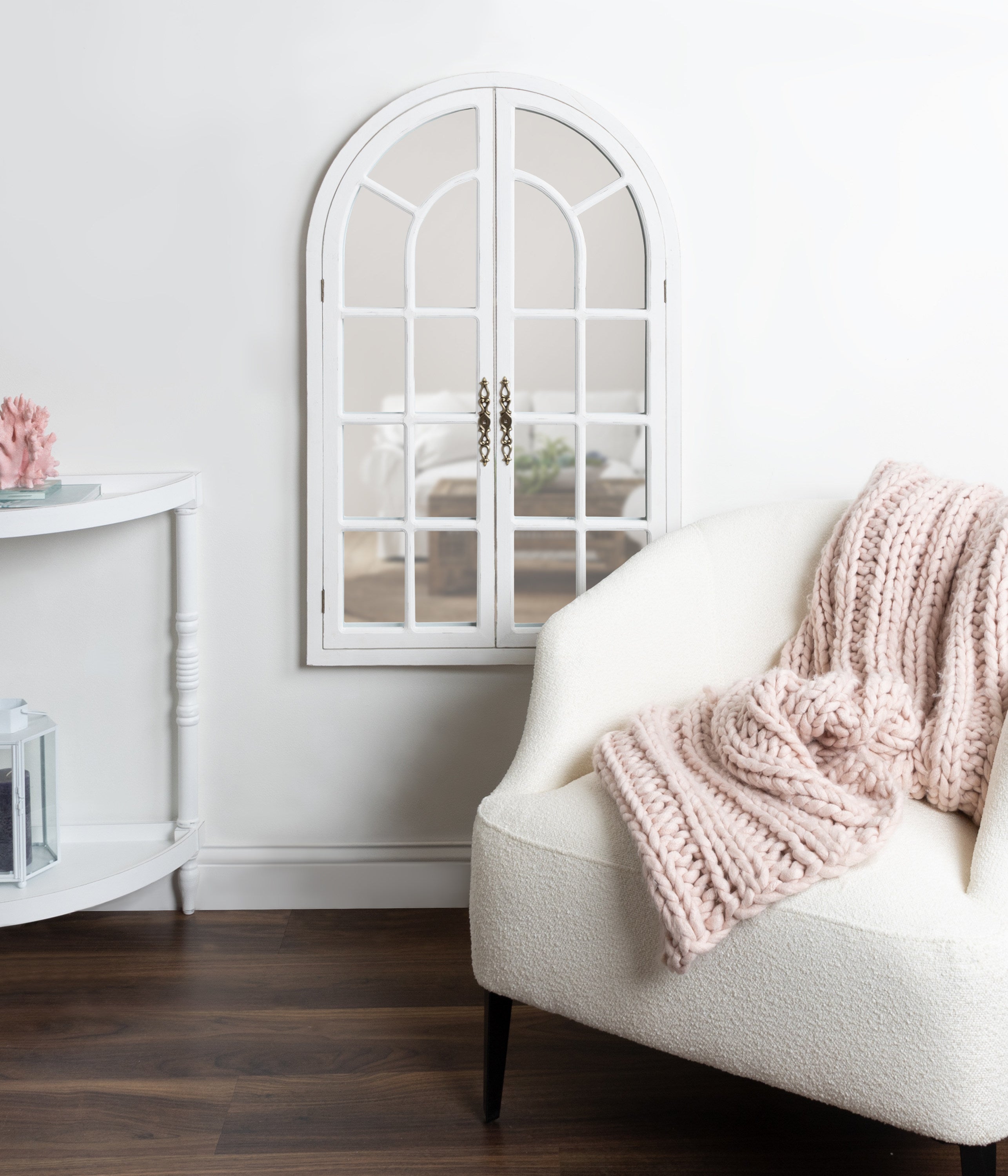 Boldmere Wood Windowpane Arch Mirror