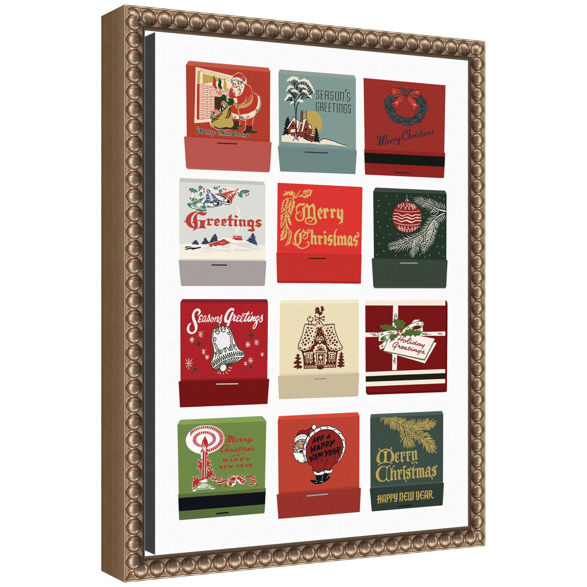 Framed Canvas Sylvie Beaded Dark Gold 10x13 1