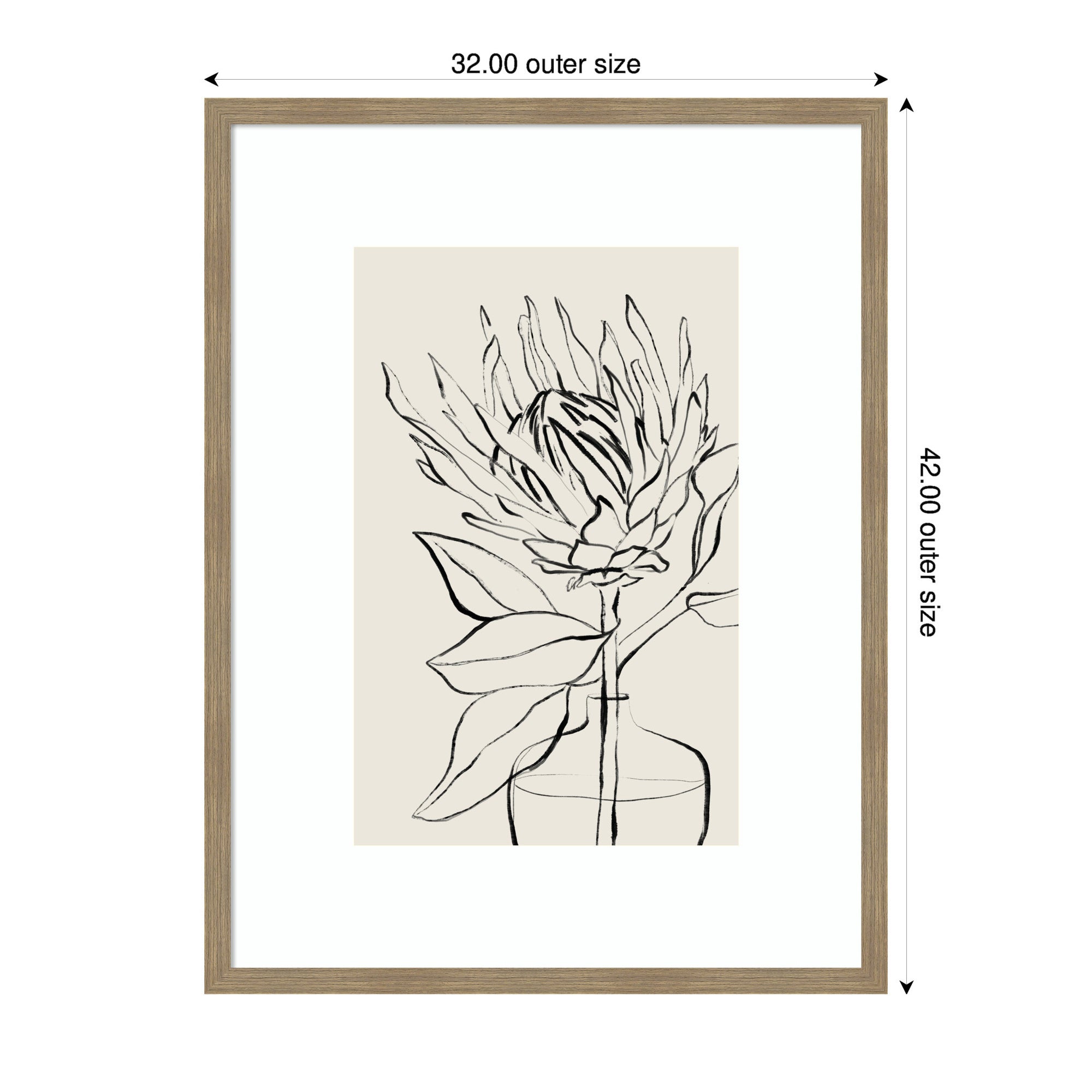 SB Protea Sketch No. 1 by Sara Berrenson Framed Wall Art Print