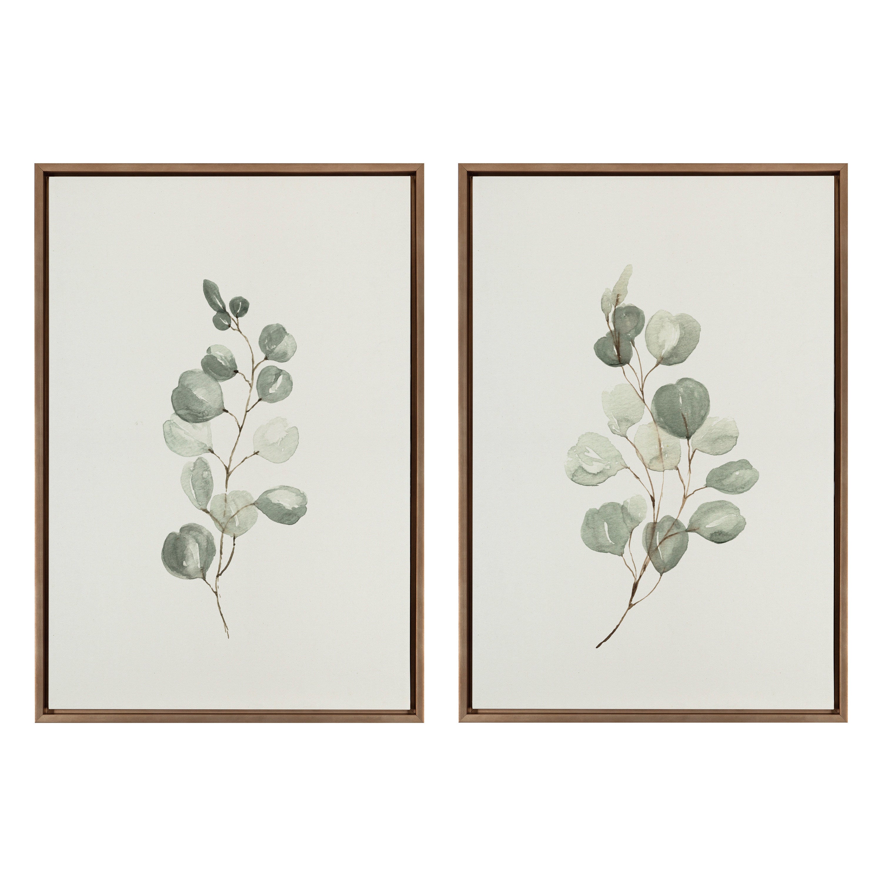 Sylvie Eucalyptus Framed Canvas Set by Maja Mitrovic of Makes My Day Happy