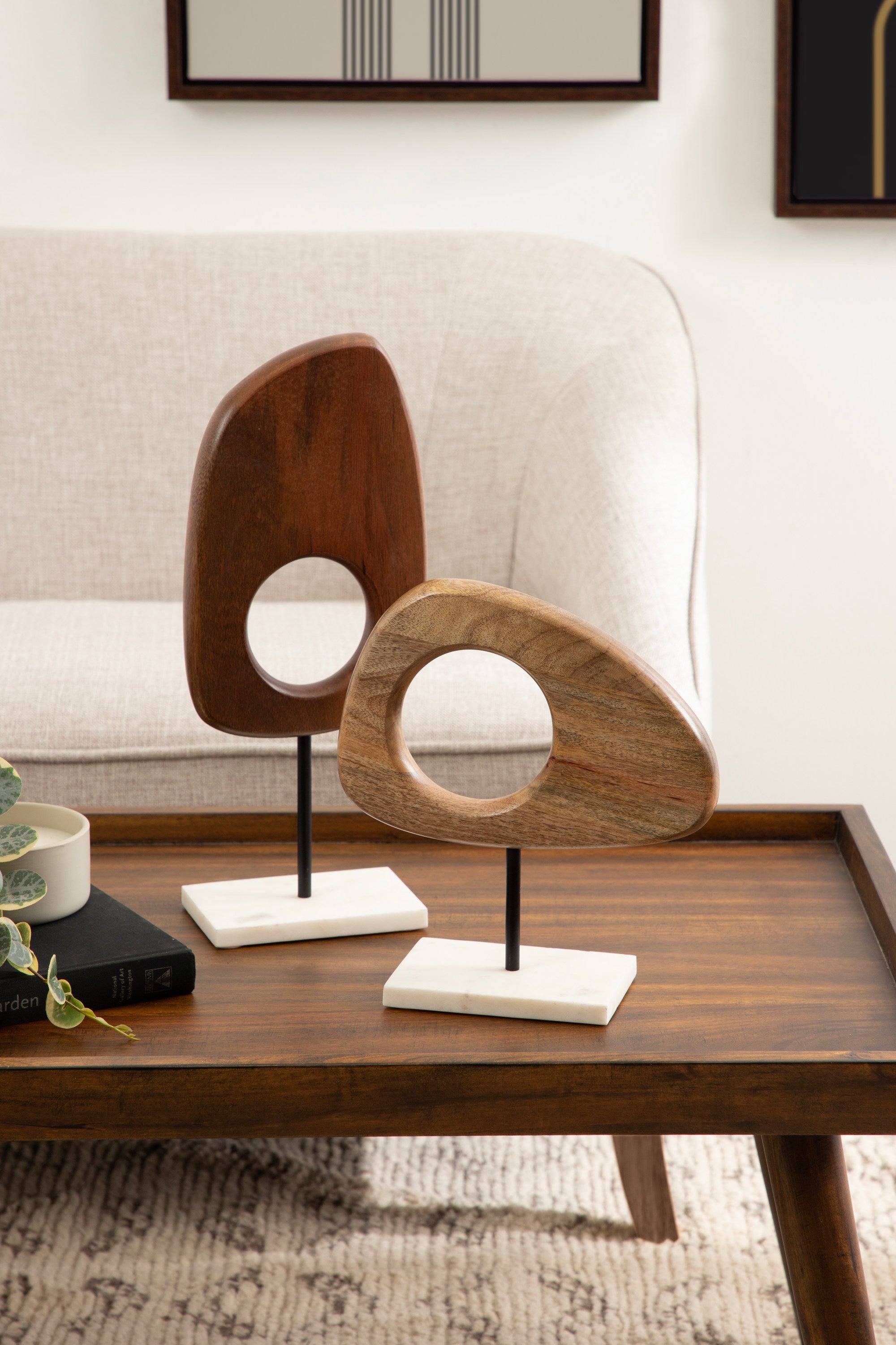 Yoakes Wood and Marble Art Sculptures