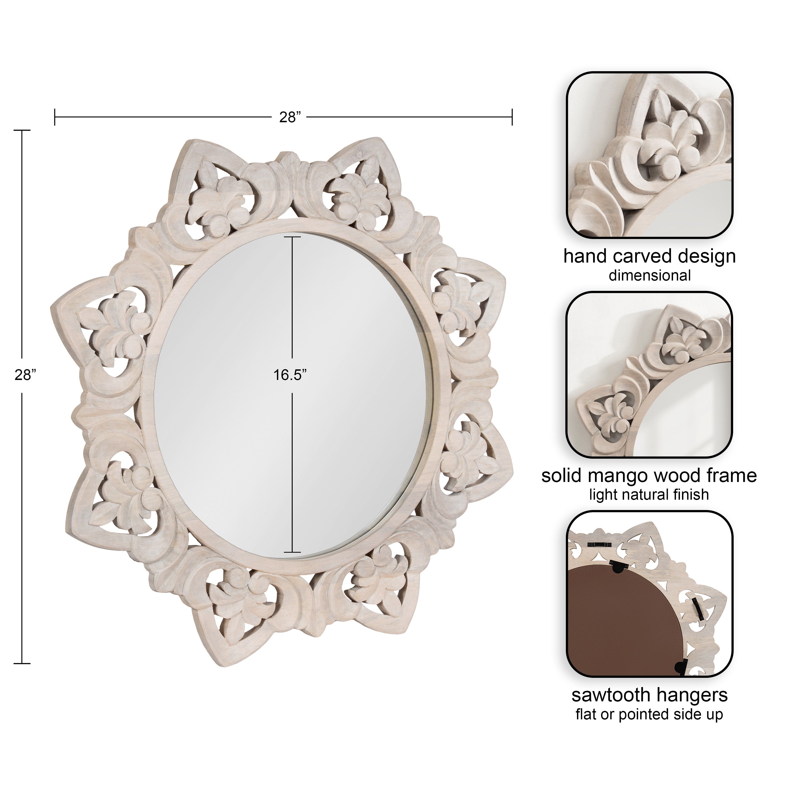 Decorative Mirror Natural Beige 28x28 2