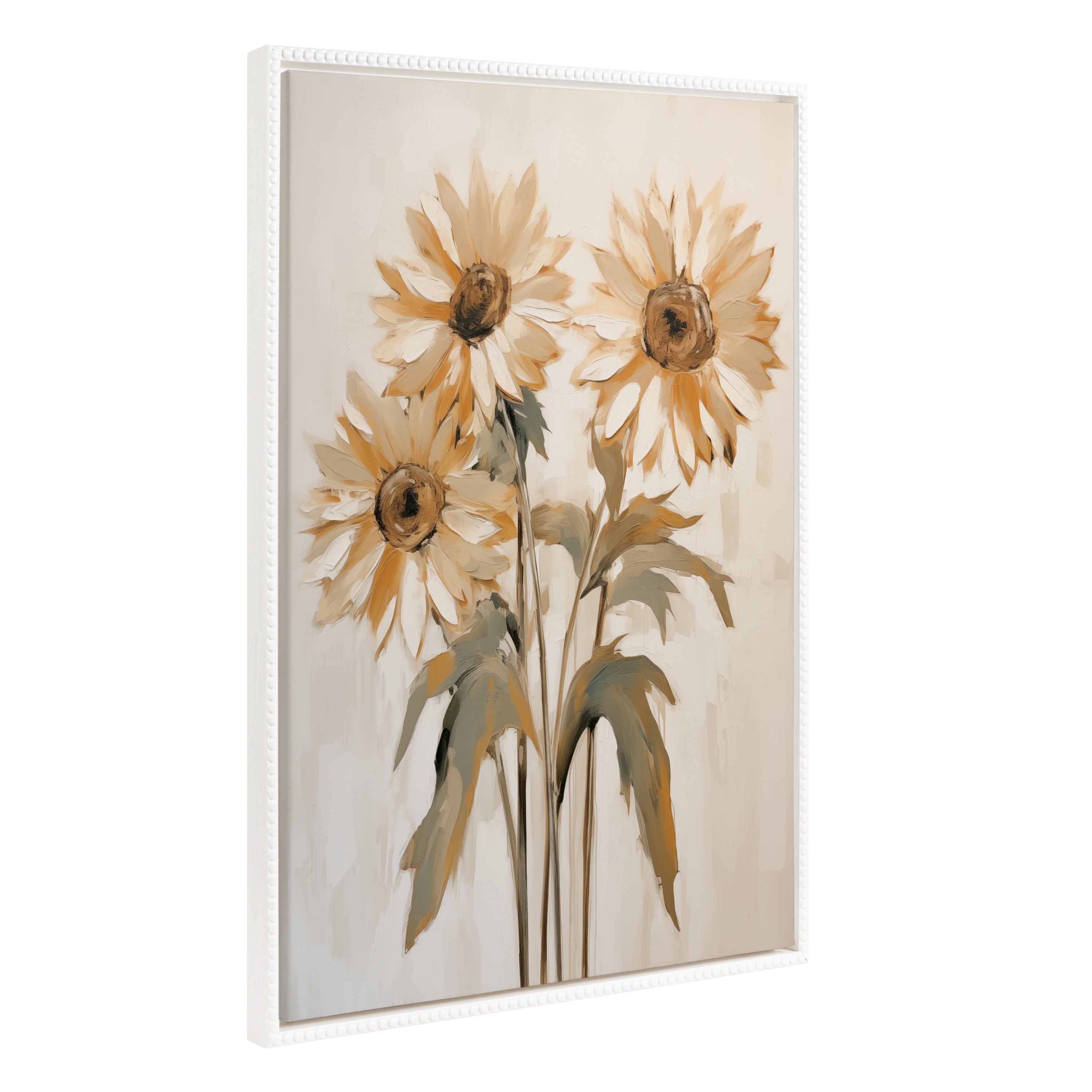 Framed Canvas 23x33 Sylvie Beaded White 1