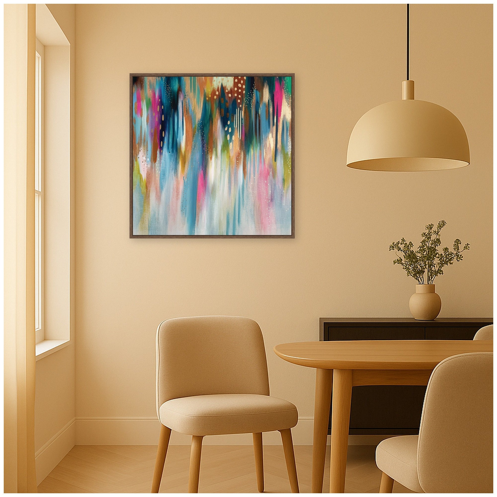 Framed Canvas 30x30 Sylvie Walnut 6