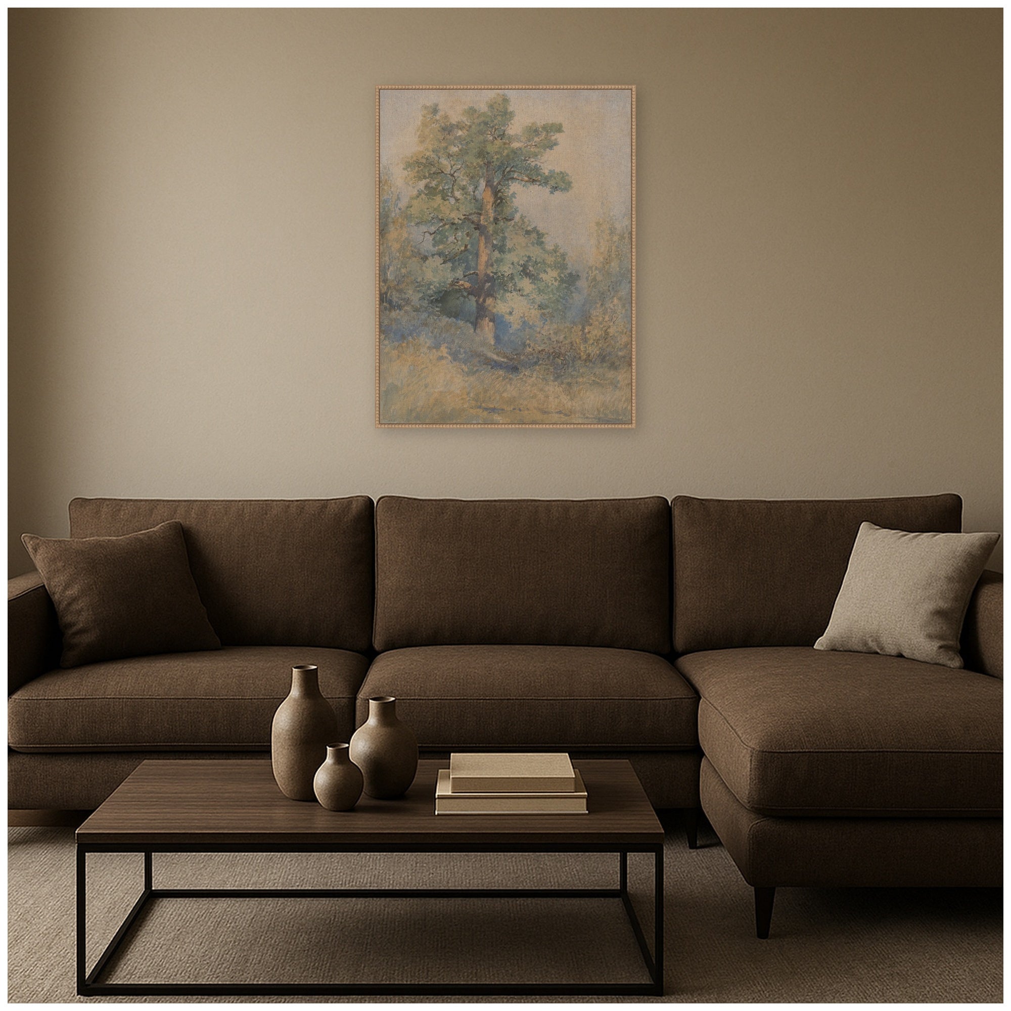 Framed Canvas 32x42 Sylvie Beaded Rustic Natural 5