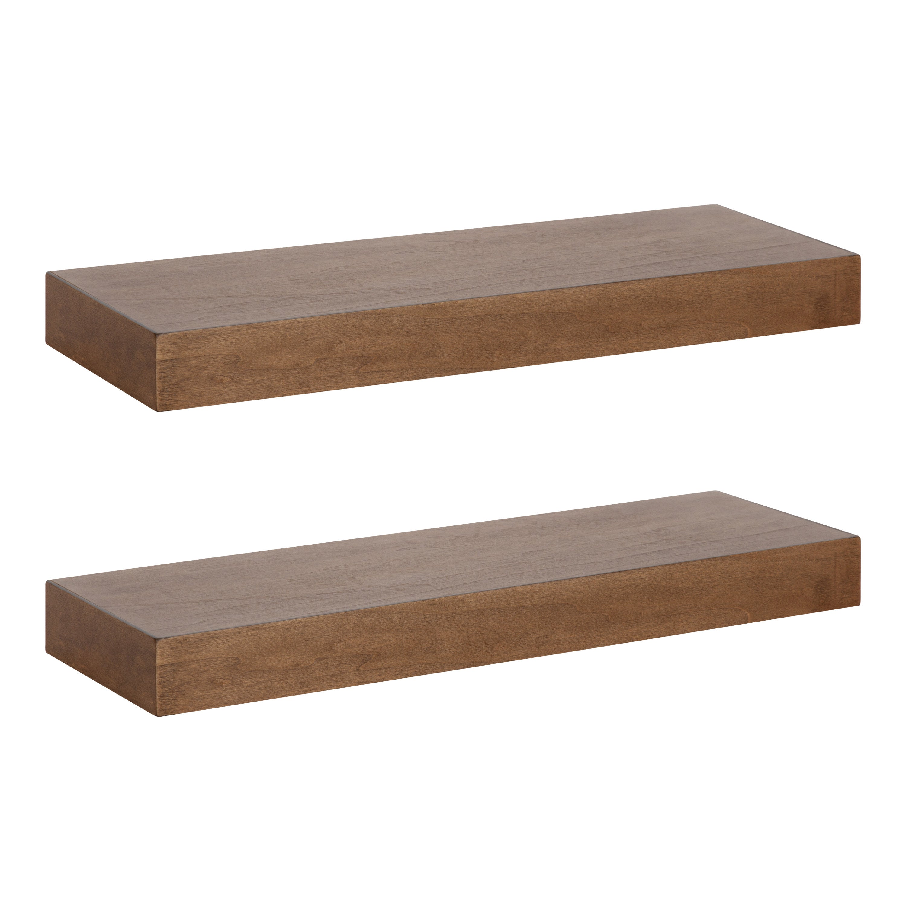 Floating Shelf 2 Piece 24 Inch Rustic Brown 1