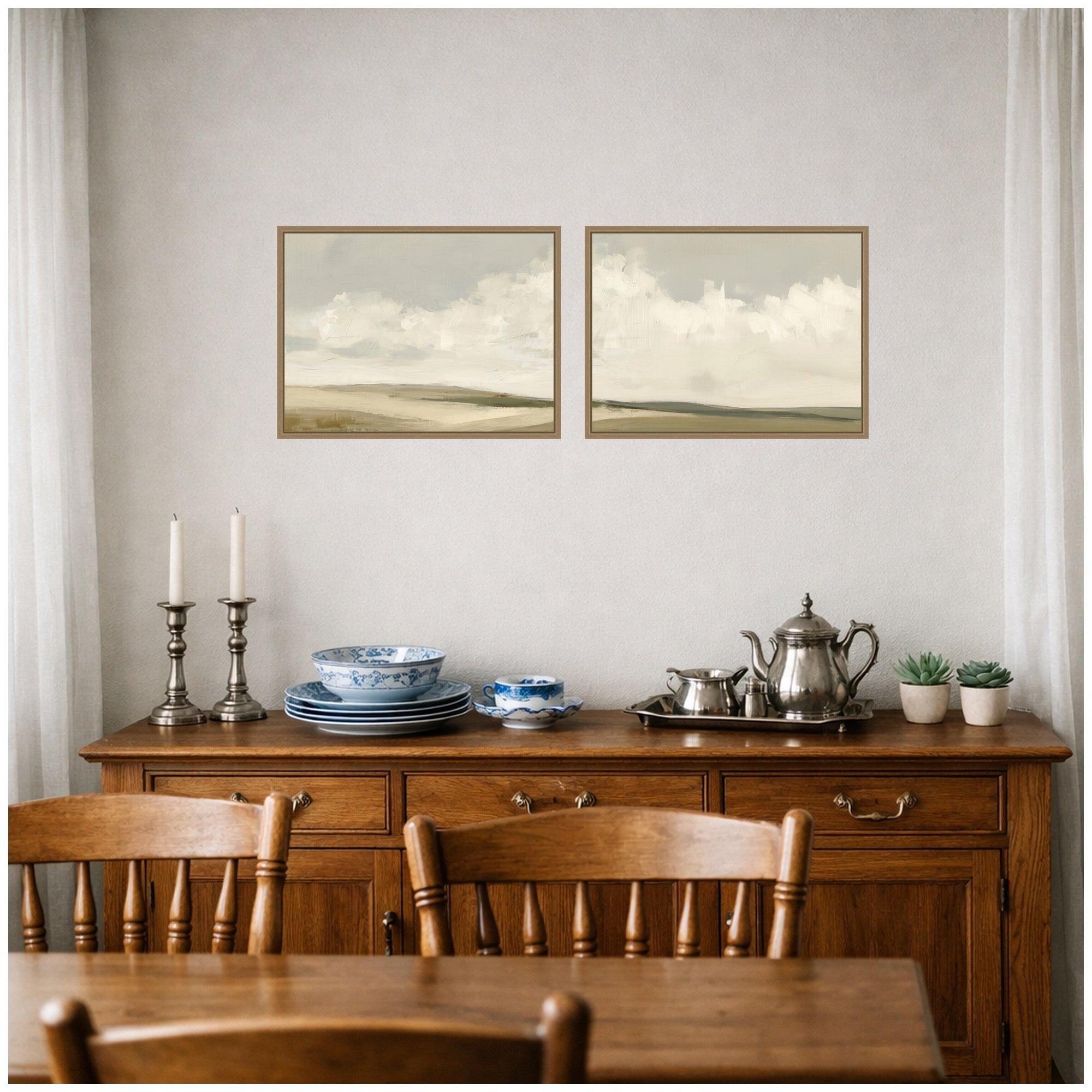 Framed Canvas Sylvie Dark Gold 2 Piece Set 18x24 6