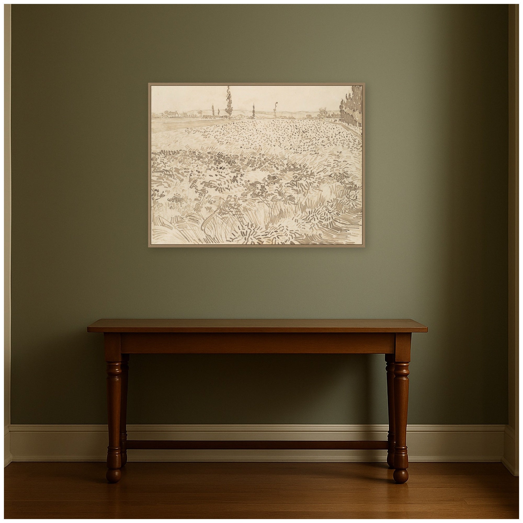 Framed Canvas 42x32 Sylvie Dark Gold 7