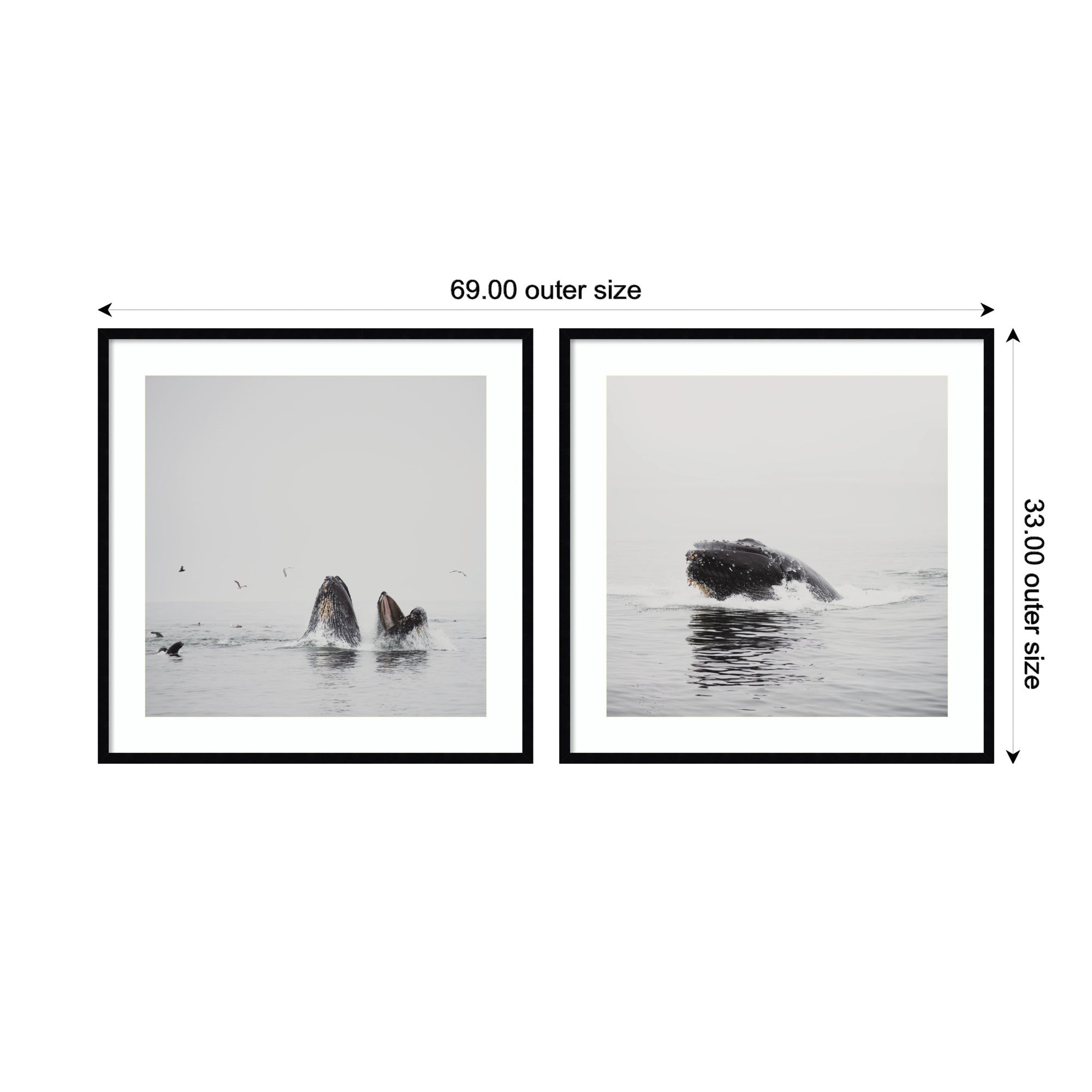 Framed Art Set Svelte Noir Black 2 Piece Set 33x33 2