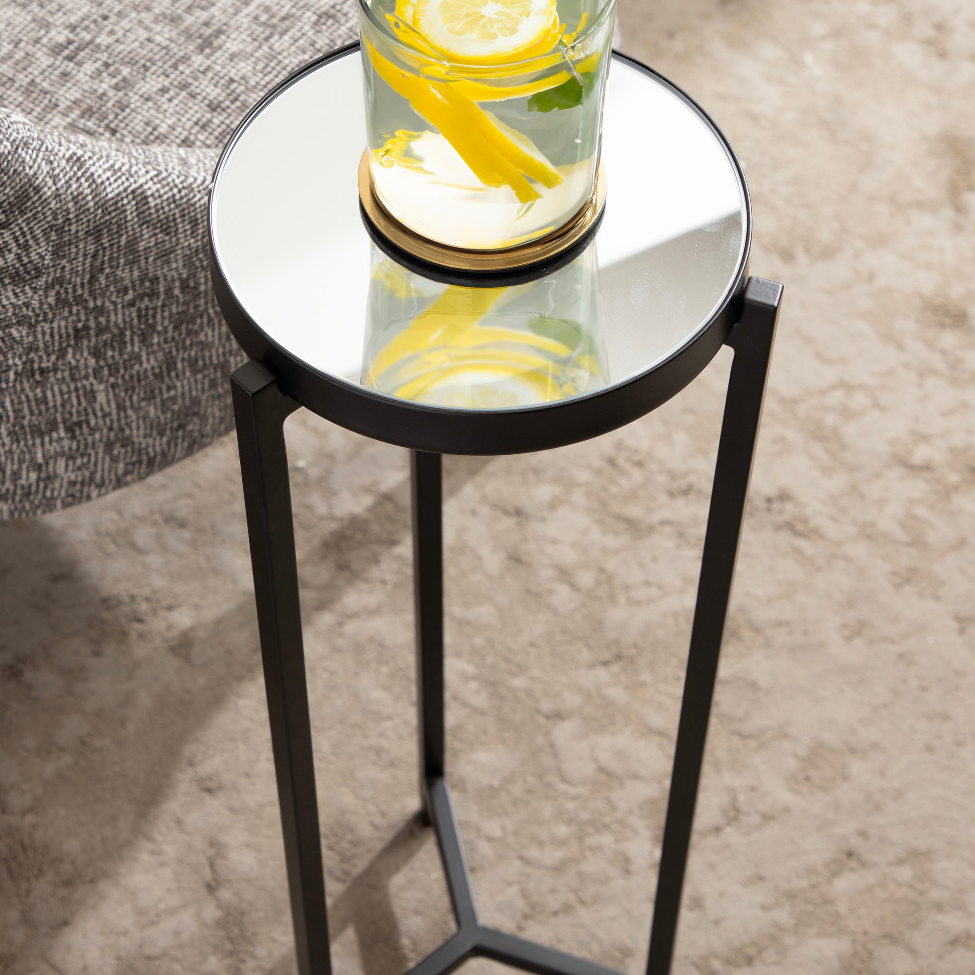 Drink Table Mirror Black 9x9x23 7