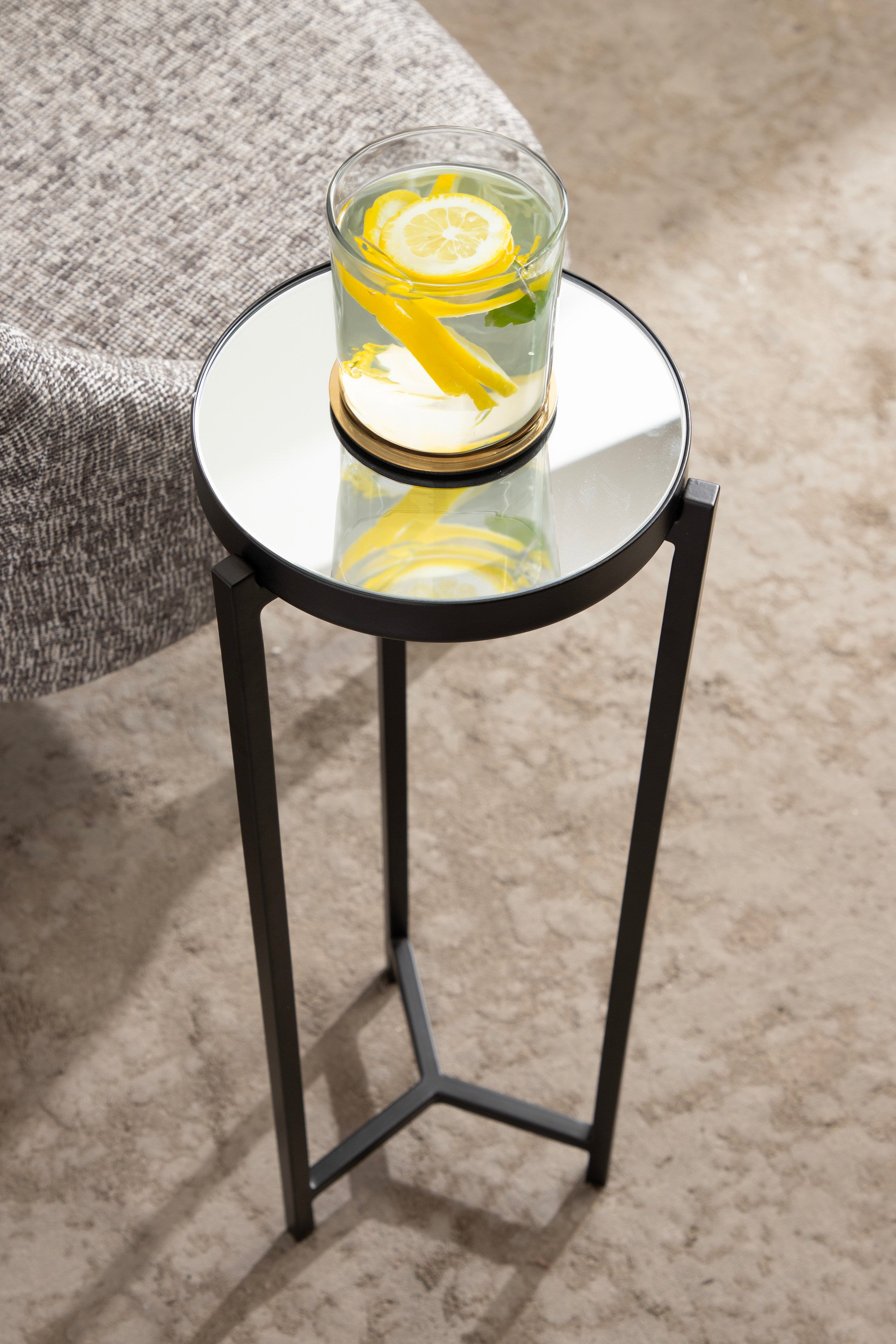Drink Table Mirror Black 9x9x23 7