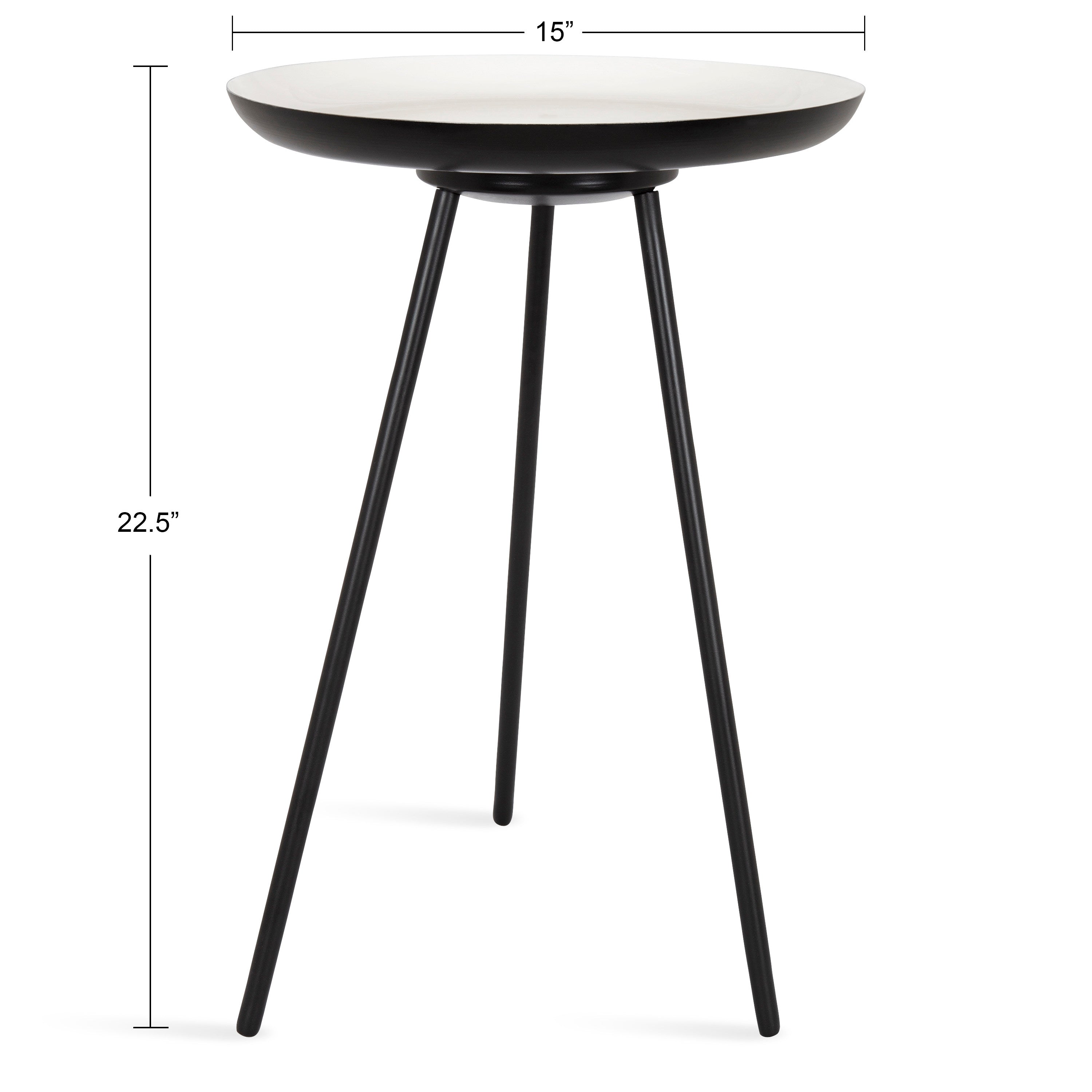 Side Table 15x15x22.5 Black White 2